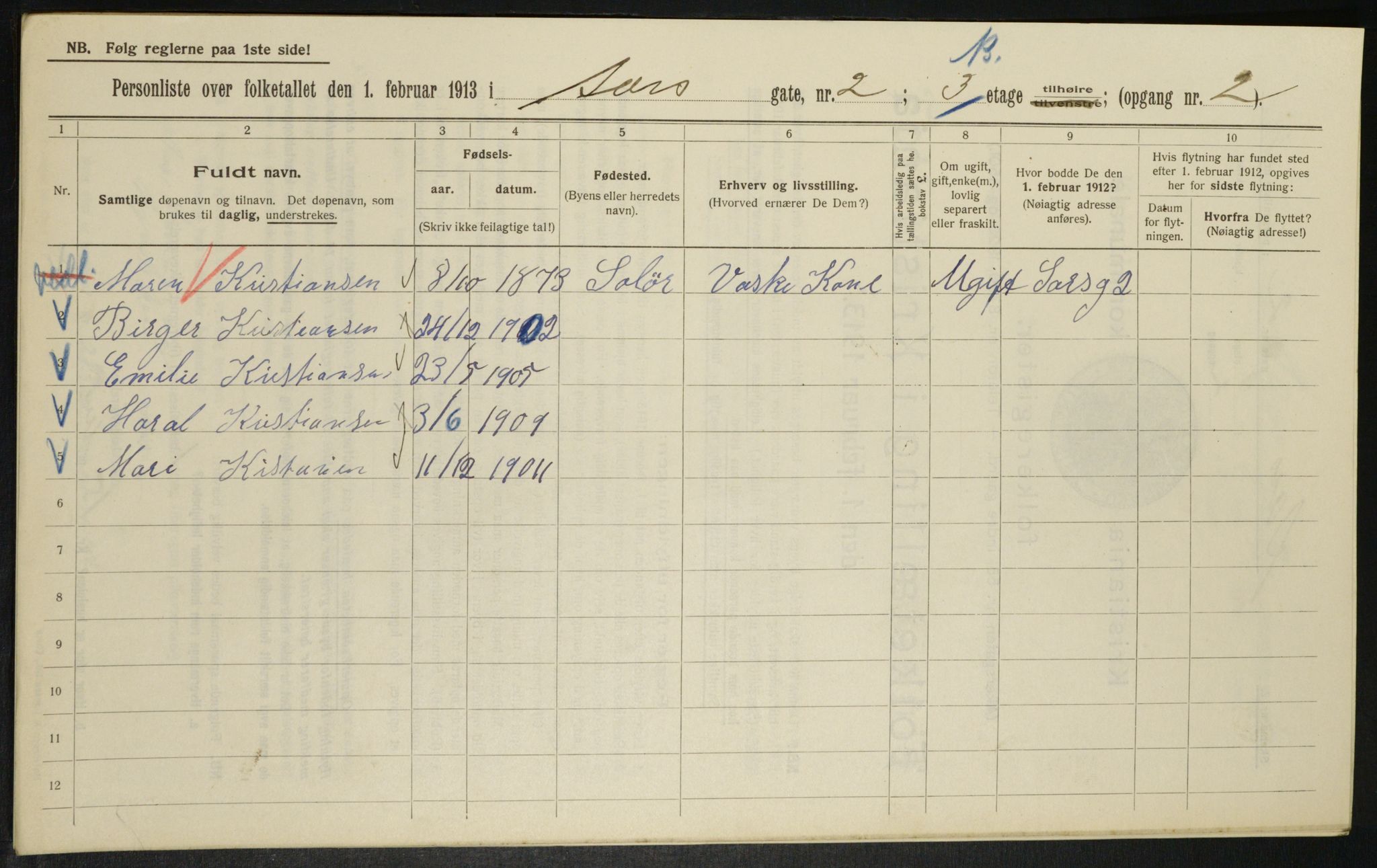 OBA, Municipal Census 1913 for Kristiania, 1913, p. 89218