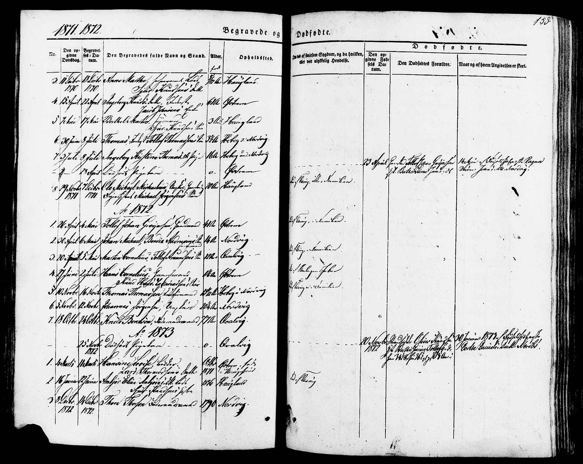 Torvastad sokneprestkontor, AV/SAST-A -101857/H/Ha/Haa/L0007: Parish register (official) no. A 7, 1838-1882, p. 158