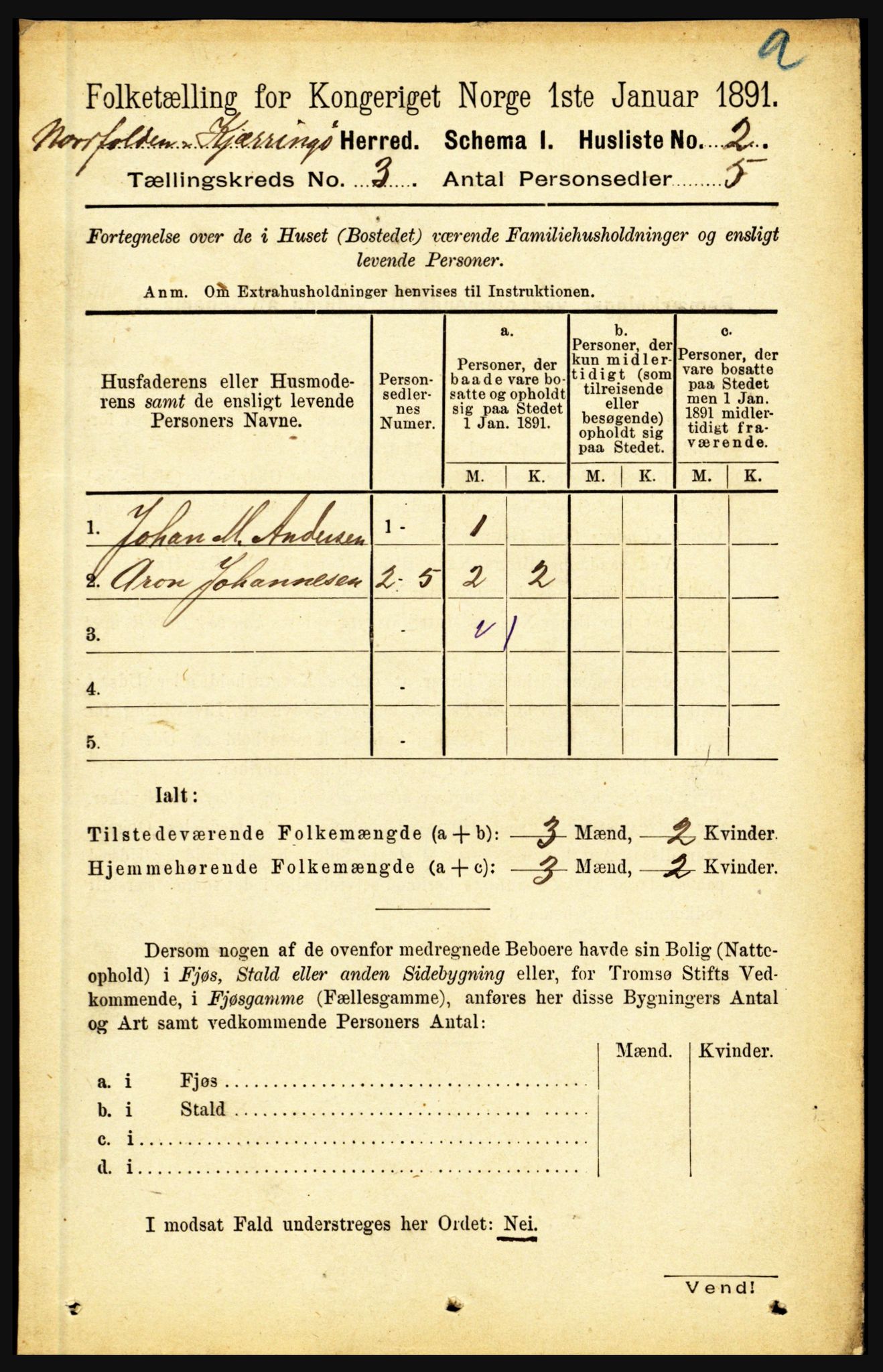 RA, 1891 census for 1846 Nordfold-Kjerringøy, 1891, p. 689