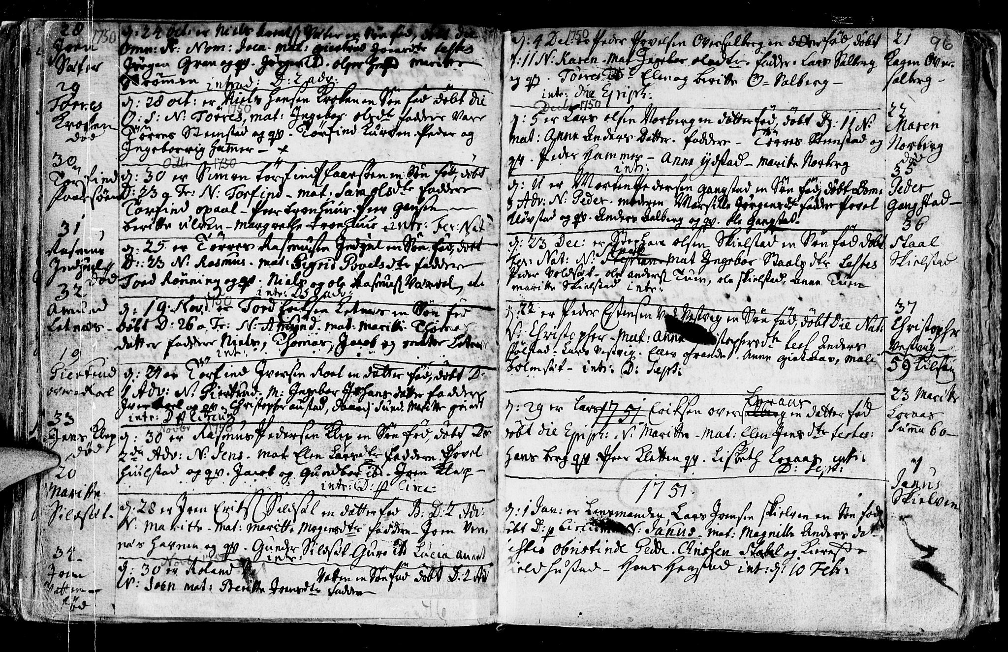 Ministerialprotokoller, klokkerbøker og fødselsregistre - Nord-Trøndelag, SAT/A-1458/730/L0272: Parish register (official) no. 730A01, 1733-1764, p. 96