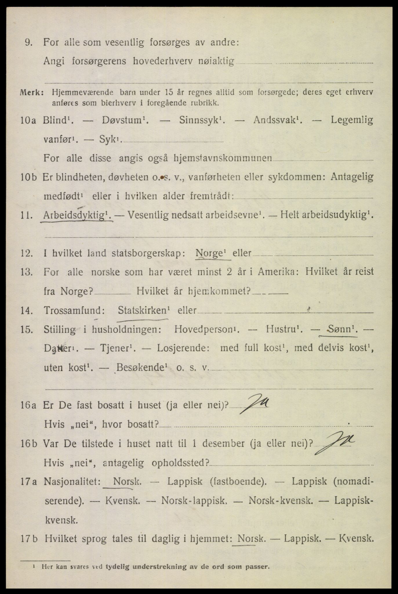 SAT, 1920 census for Lødingen, 1920, p. 5970