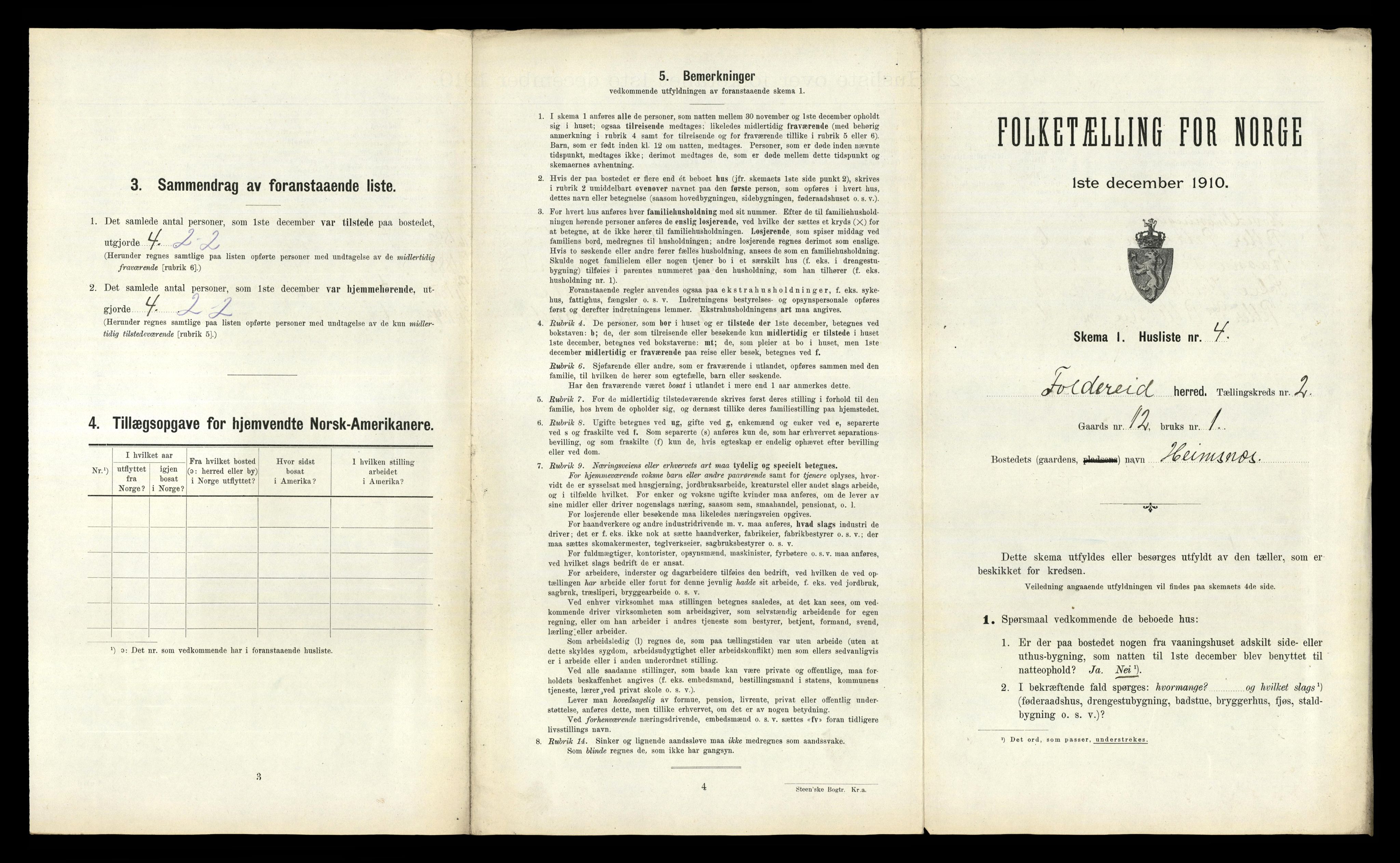 RA, 1910 census for Foldereid, 1910, p. 96