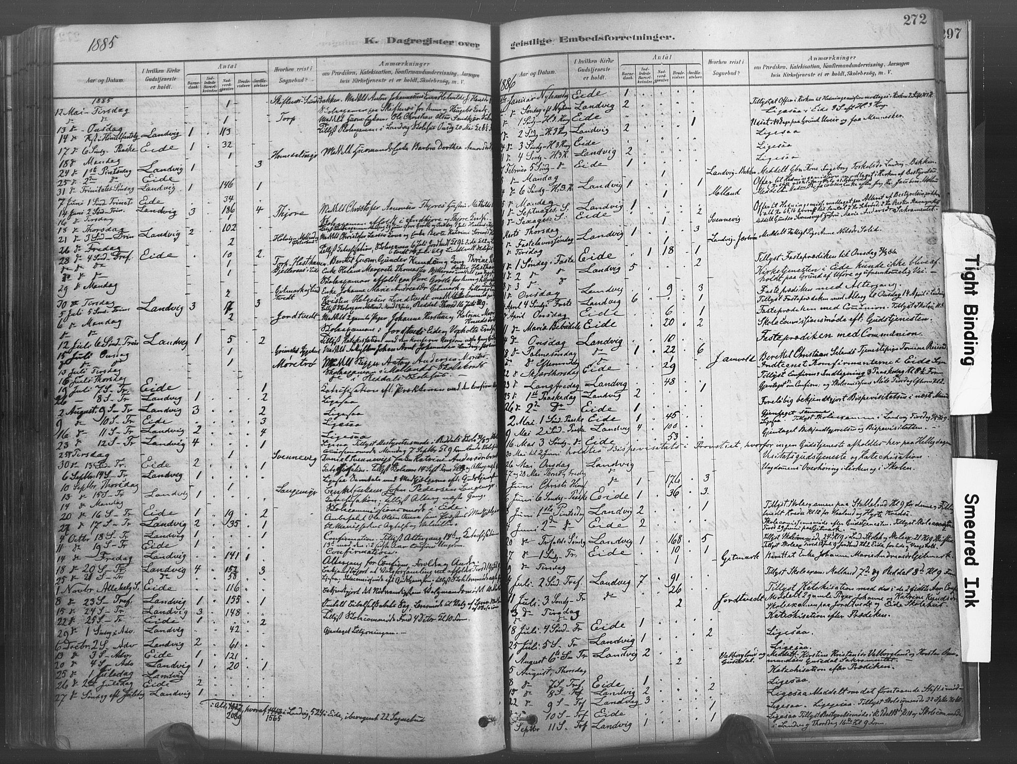 Hommedal sokneprestkontor, AV/SAK-1111-0023/F/Fa/Fab/L0006: Parish register (official) no. A 6, 1878-1897, p. 272