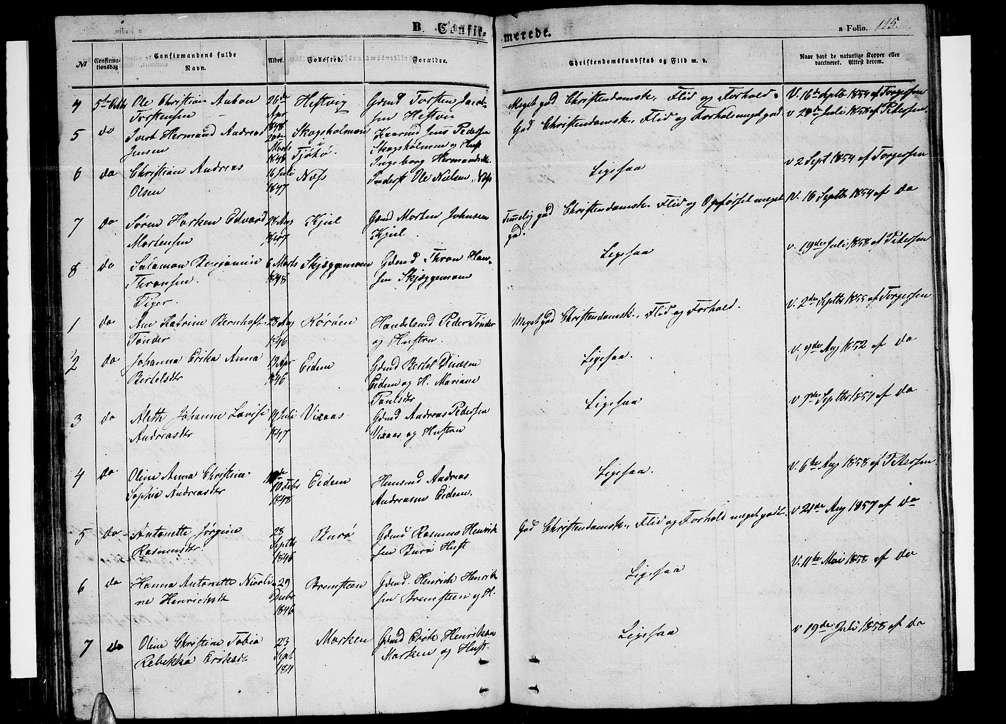 Ministerialprotokoller, klokkerbøker og fødselsregistre - Nordland, AV/SAT-A-1459/816/L0251: Parish register (copy) no. 816C01, 1852-1870, p. 115