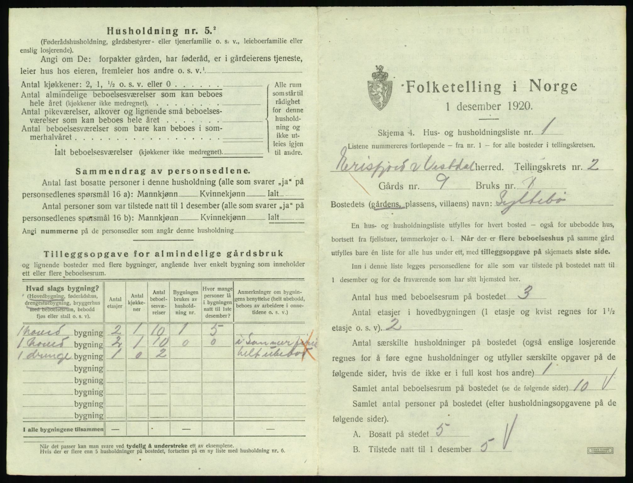 SAT, 1920 census for Eresfjord og Vistdal, 1920, p. 97