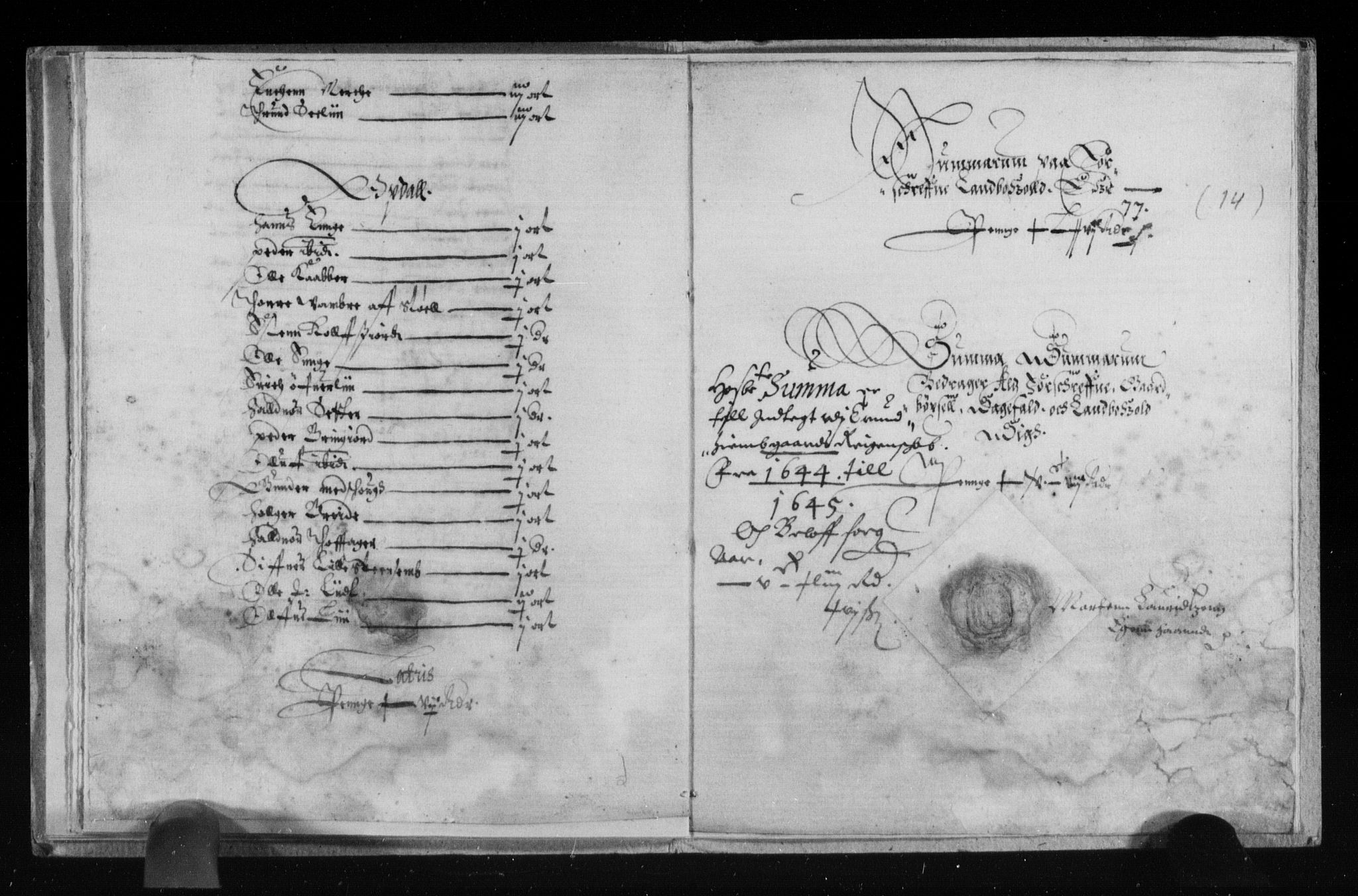 Rentekammeret inntil 1814, Reviderte regnskaper, Lensregnskaper, RA/EA-5023/R/Rb/Rbw/L0082: Trondheim len, 1644-1645