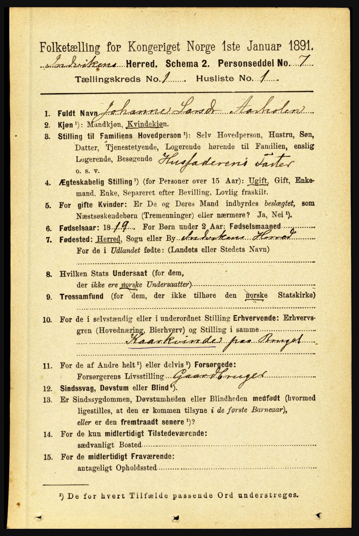 RA, 1891 census for 1447 Innvik, 1891, p. 110