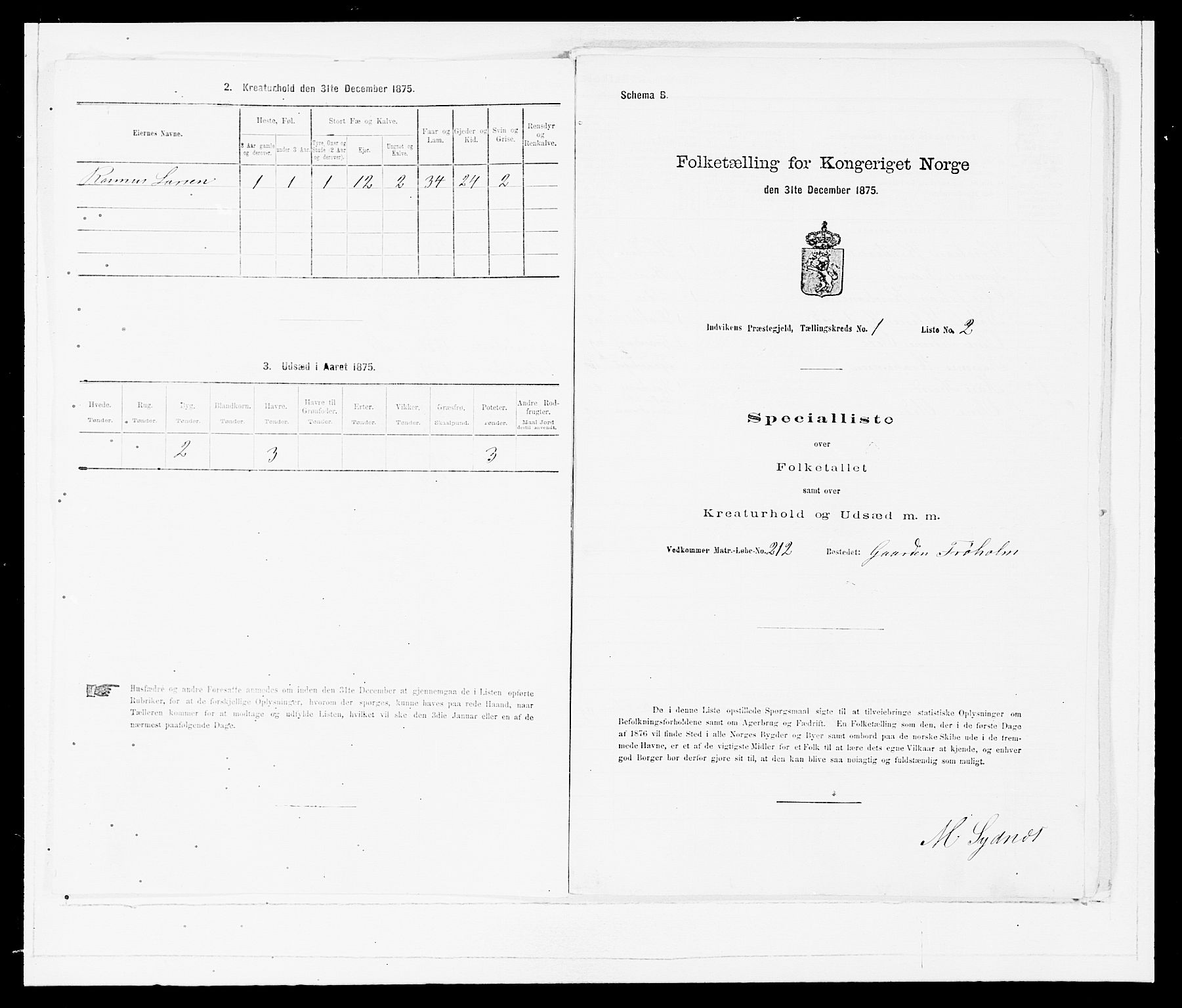 SAB, 1875 Census for 1447P Innvik, 1875, p. 25