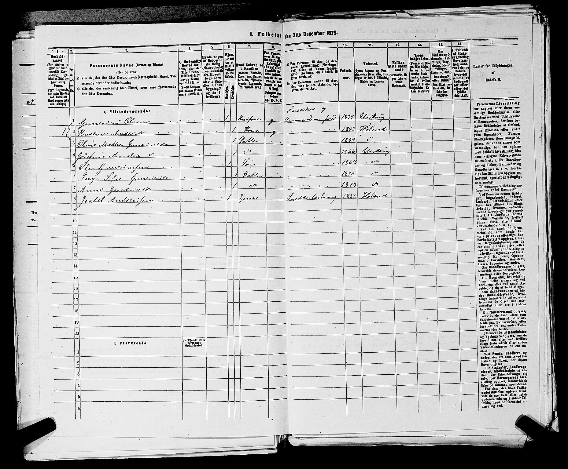 RA, 1875 census for 0224P Aurskog, 1875, p. 672