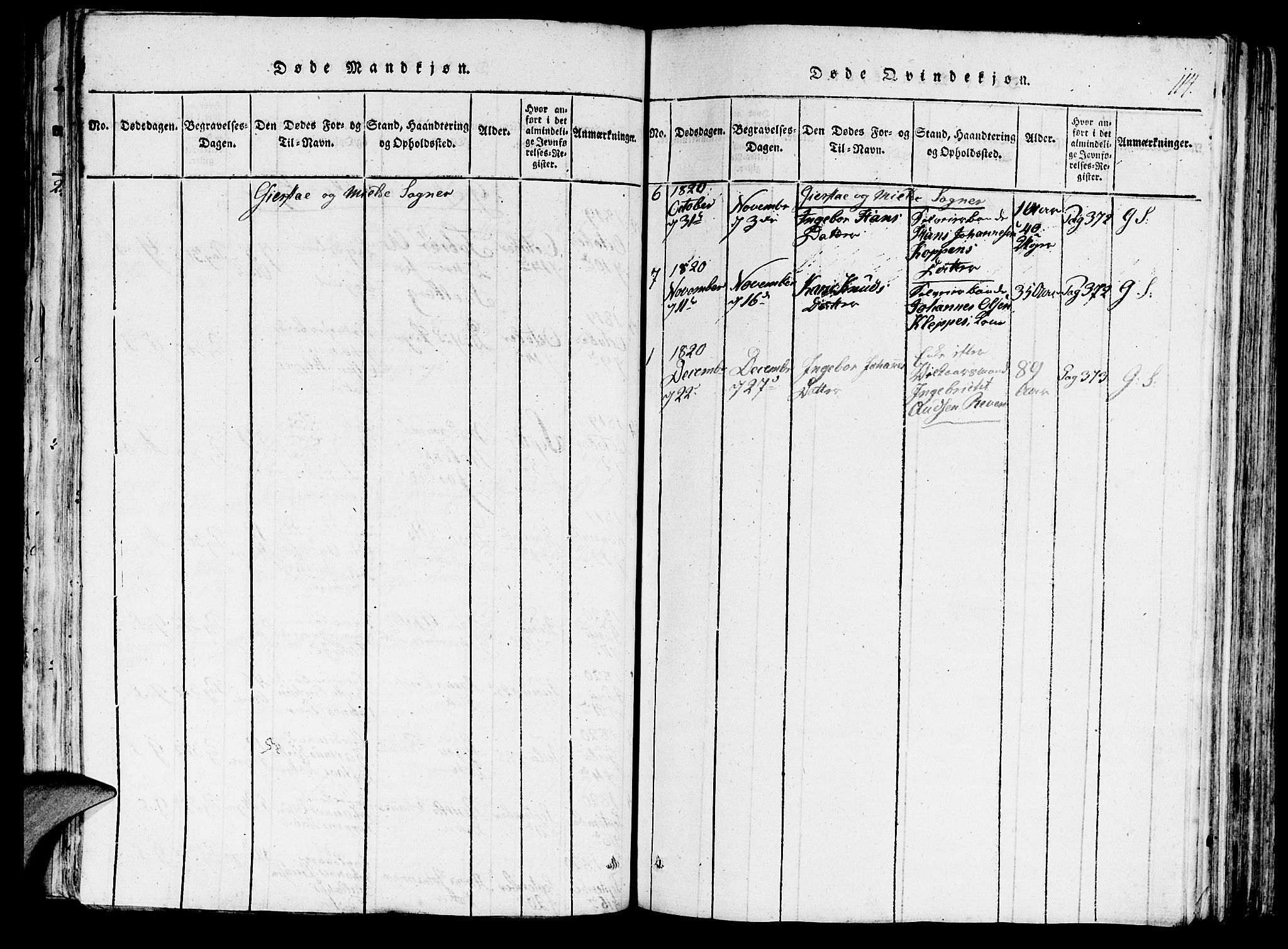 Haus sokneprestembete, AV/SAB-A-75601/H/Haa: Parish register (official) no. A 12, 1816-1821, p. 114