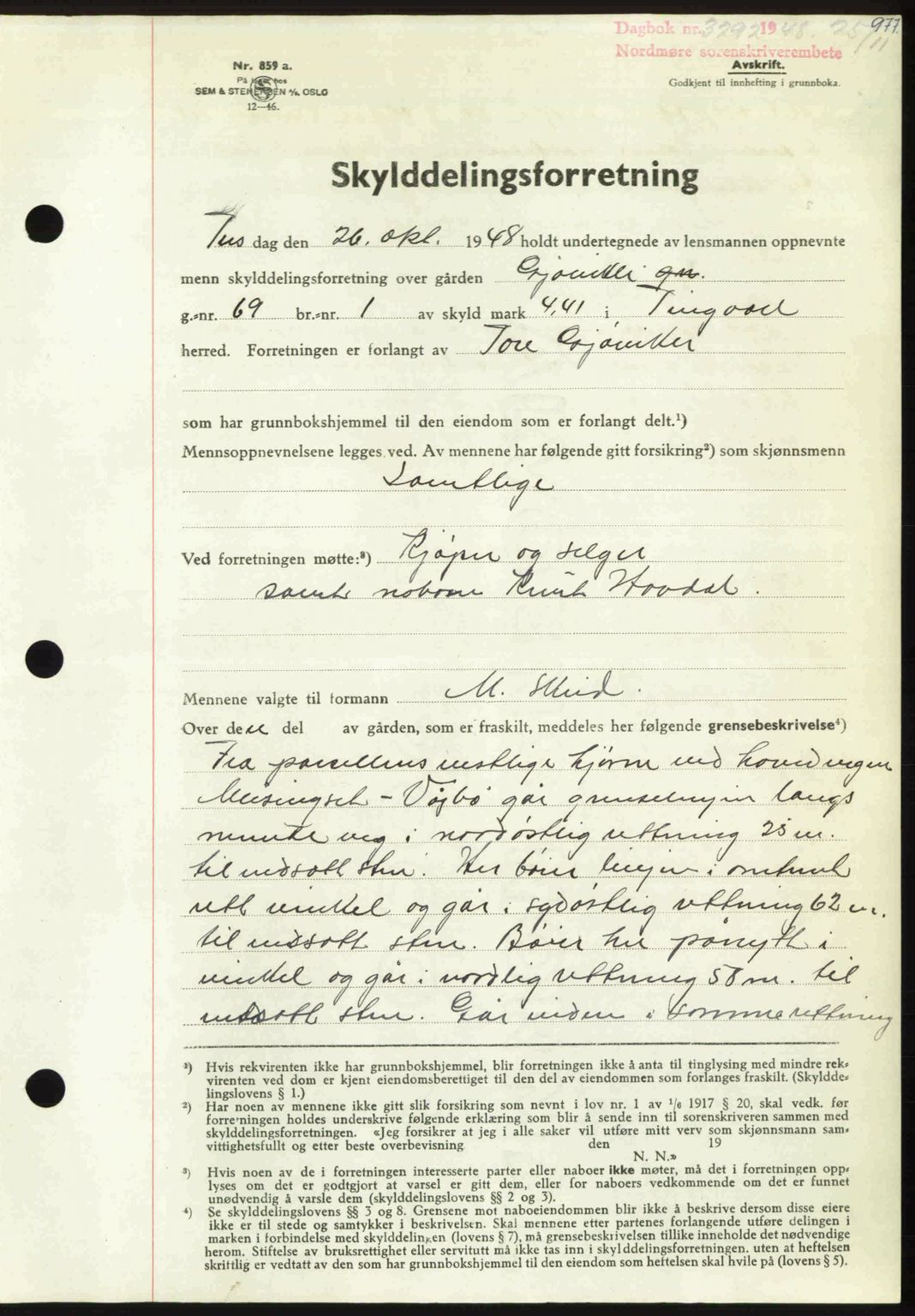 Nordmøre sorenskriveri, AV/SAT-A-4132/1/2/2Ca: Mortgage book no. A109, 1948-1948, Diary no: : 3292/1948