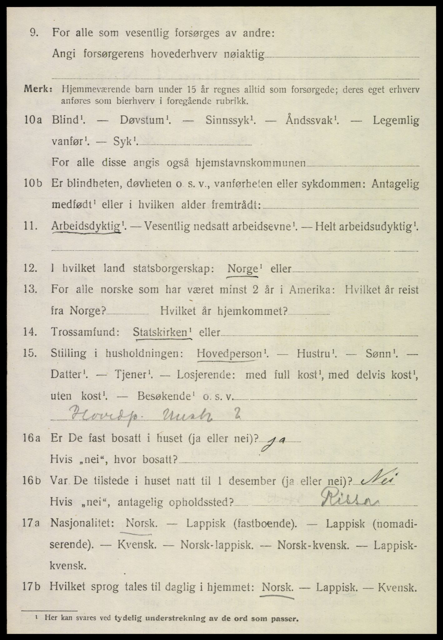 SAT, 1920 census for Leksvik, 1920, p. 7175