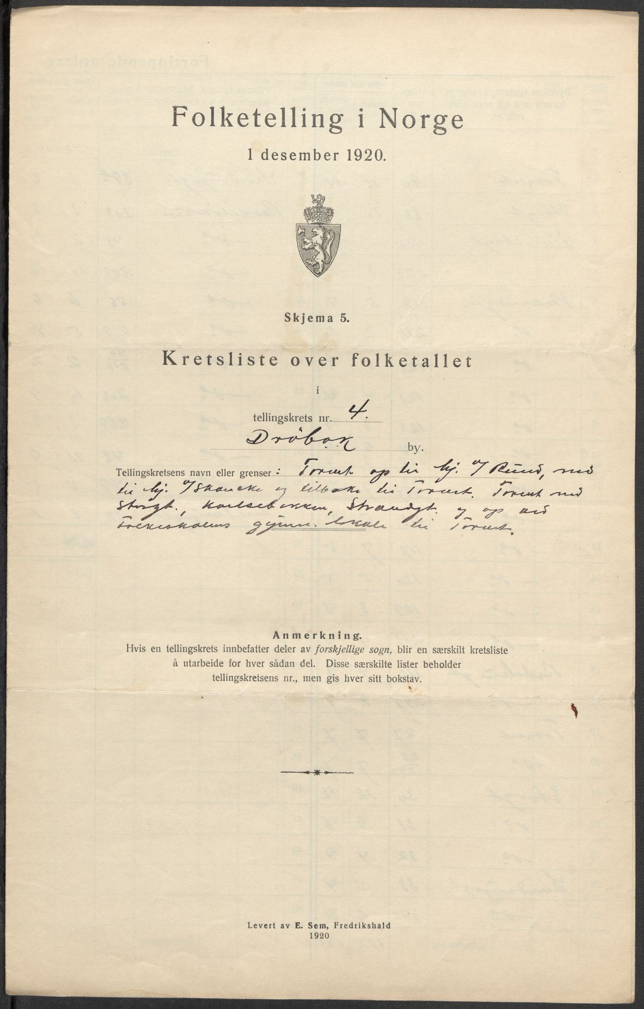 SAO, 1920 census for Drøbak, 1920, p. 17