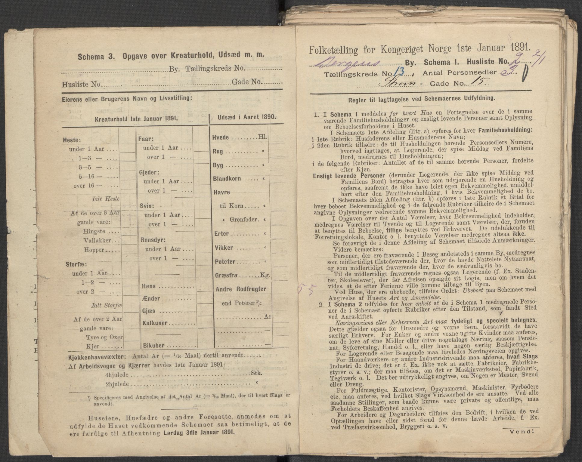 RA, 1891 Census for 1301 Bergen, 1891, p. 2003