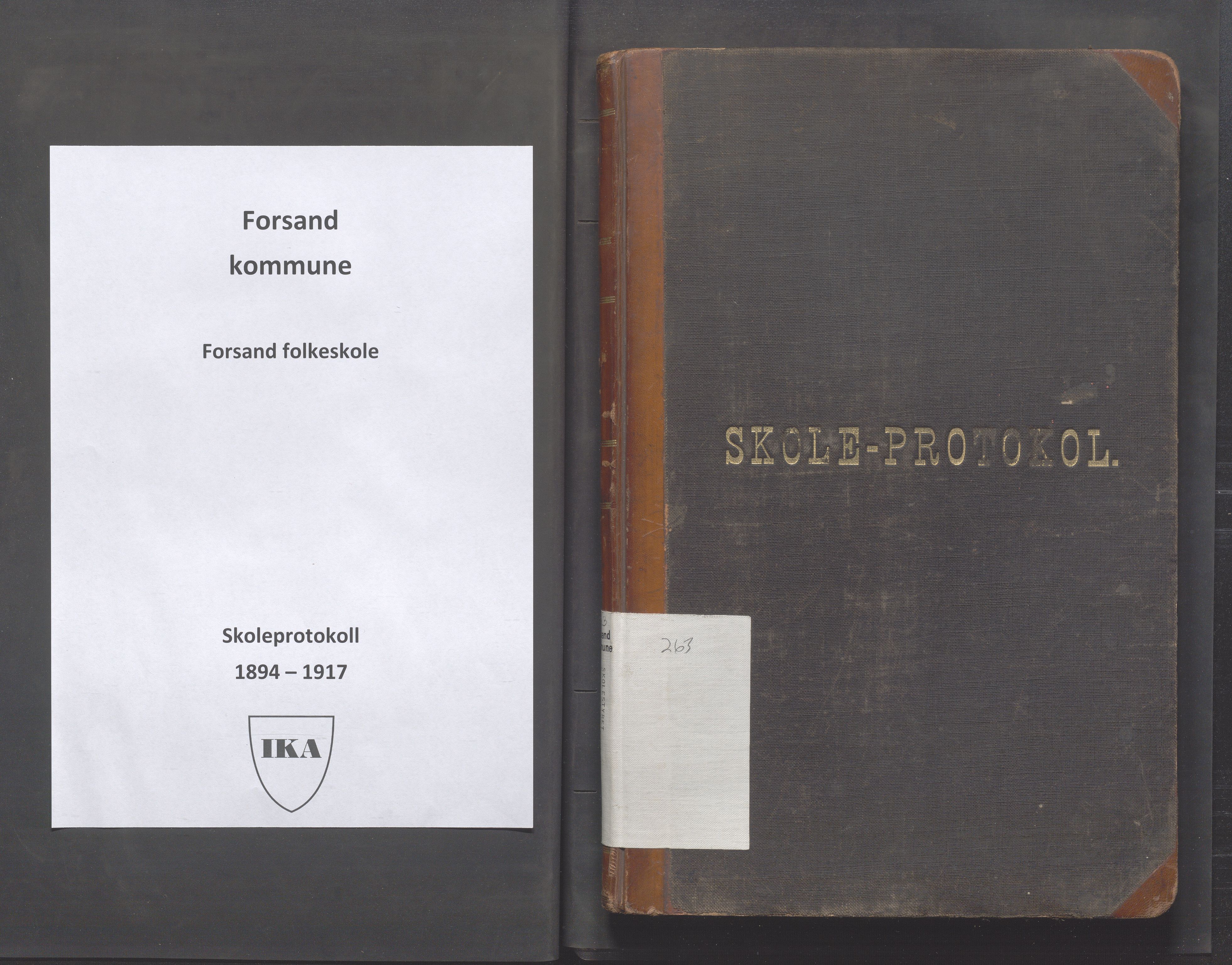 Forsand kommune - Forsand skole, IKAR/K-101611/H/L0001: Skoleprotokoll - folkeskolen, 1894-1917