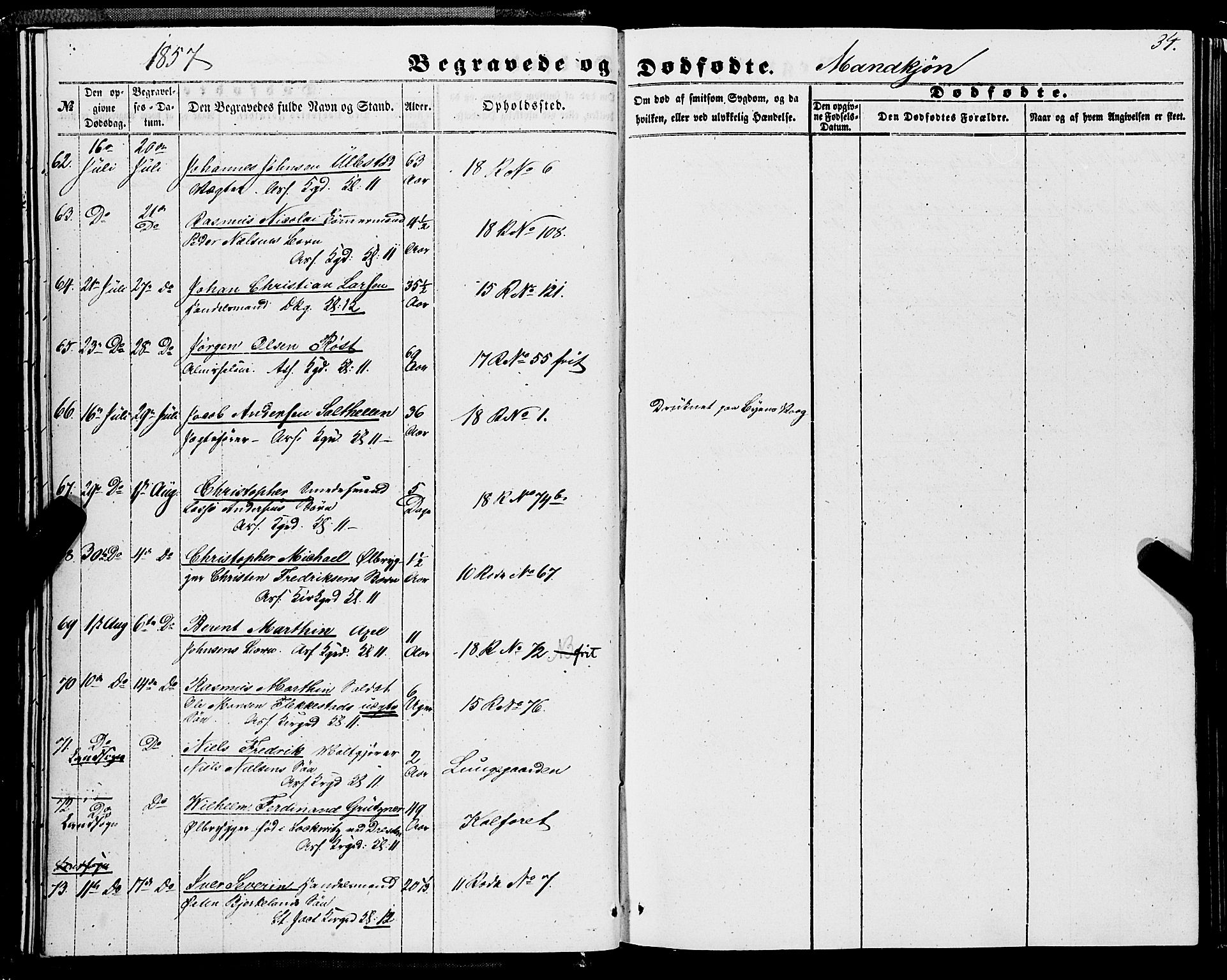 Domkirken sokneprestembete, AV/SAB-A-74801/H/Haa/L0041: Parish register (official) no. E 2, 1853-1863, p. 34