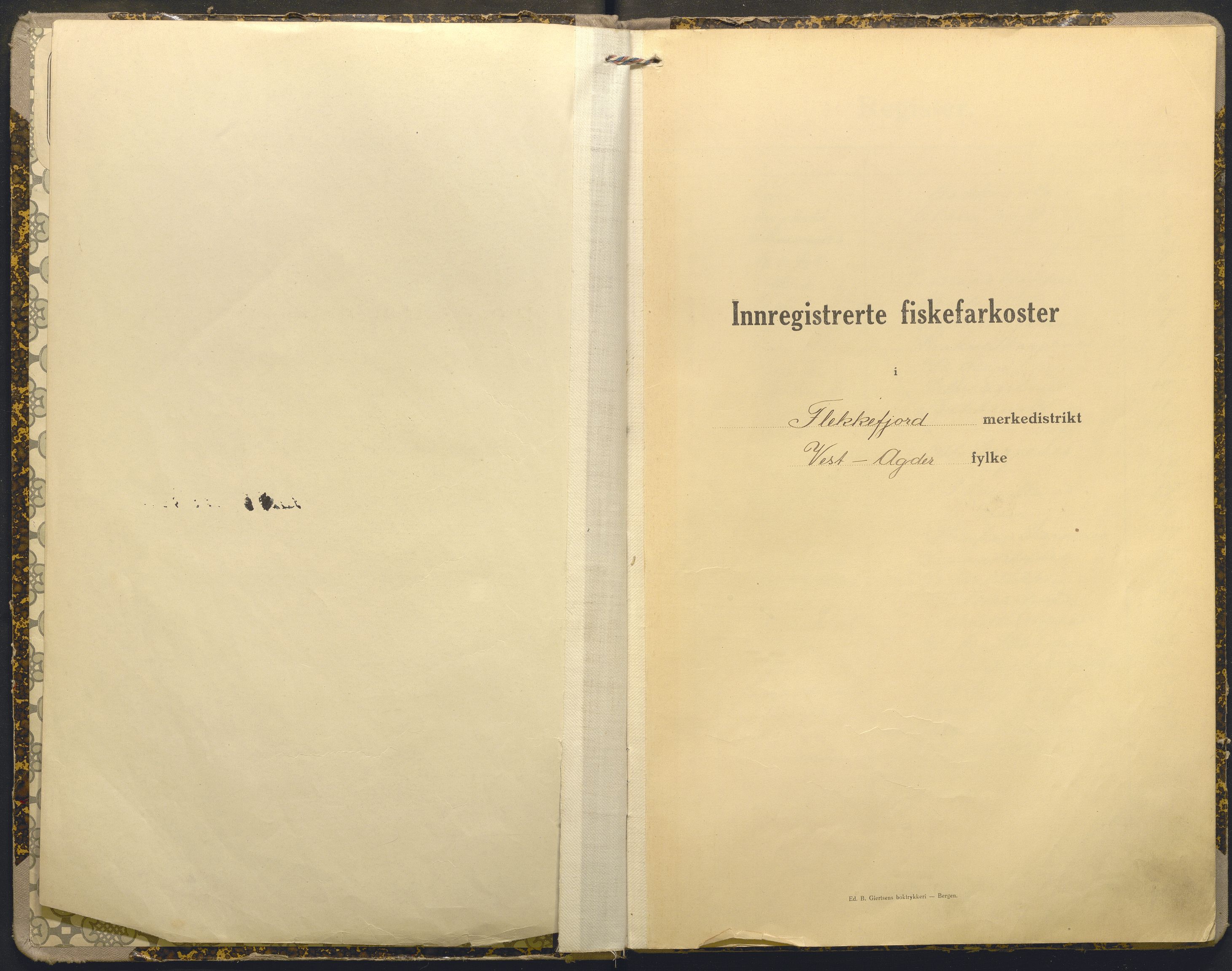 Fiskeridirektoratet - 1 Adm. ledelse - 13 Båtkontoret, AV/SAB-A-2003/I/Ia/Iaj/L0005: 135.1004/1 Merkeprotokoll - Flekkefjord, 1920-1943