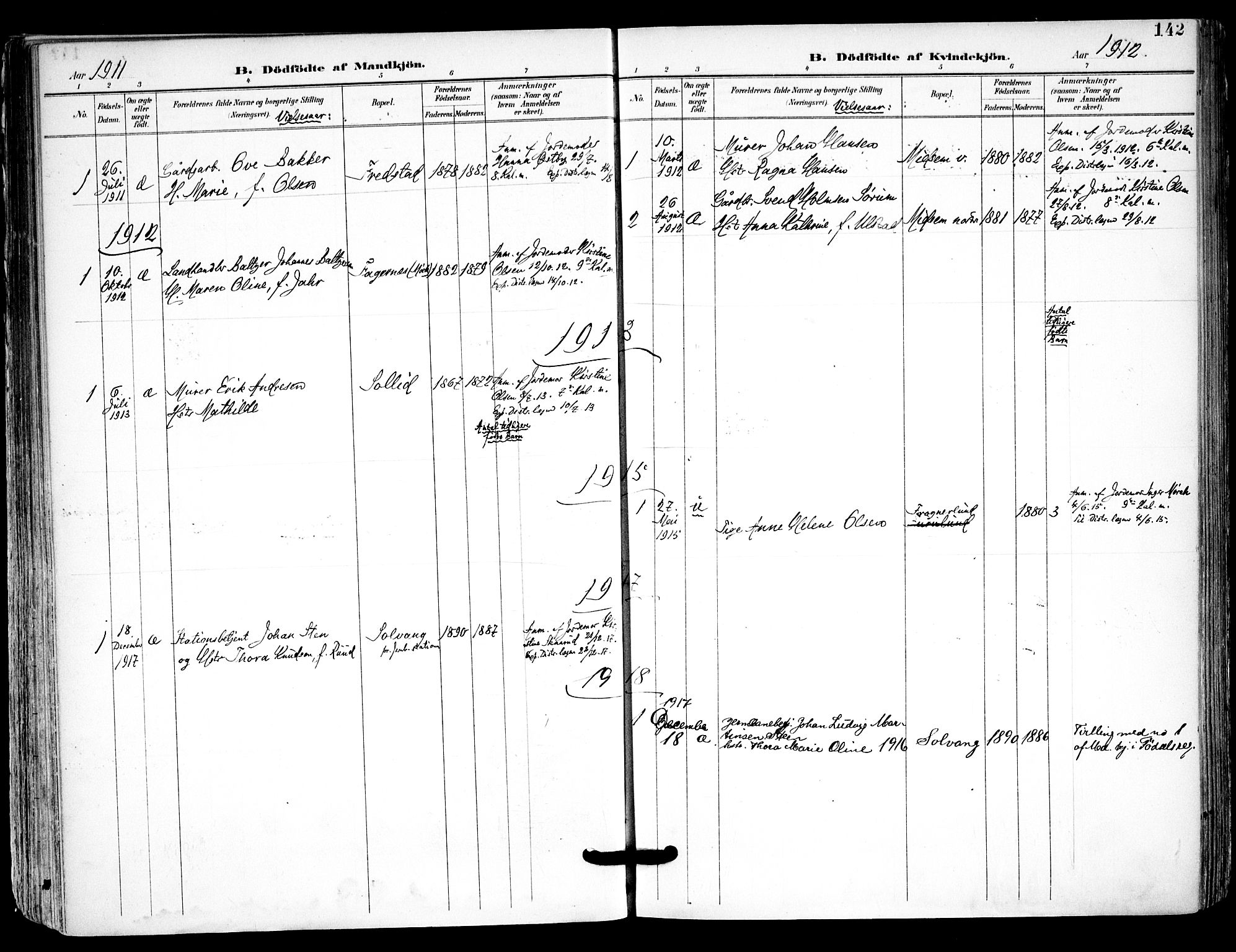 Kråkstad prestekontor Kirkebøker, SAO/A-10125a/F/Fa/L0010: Parish register (official) no. I 10, 1893-1931, p. 142