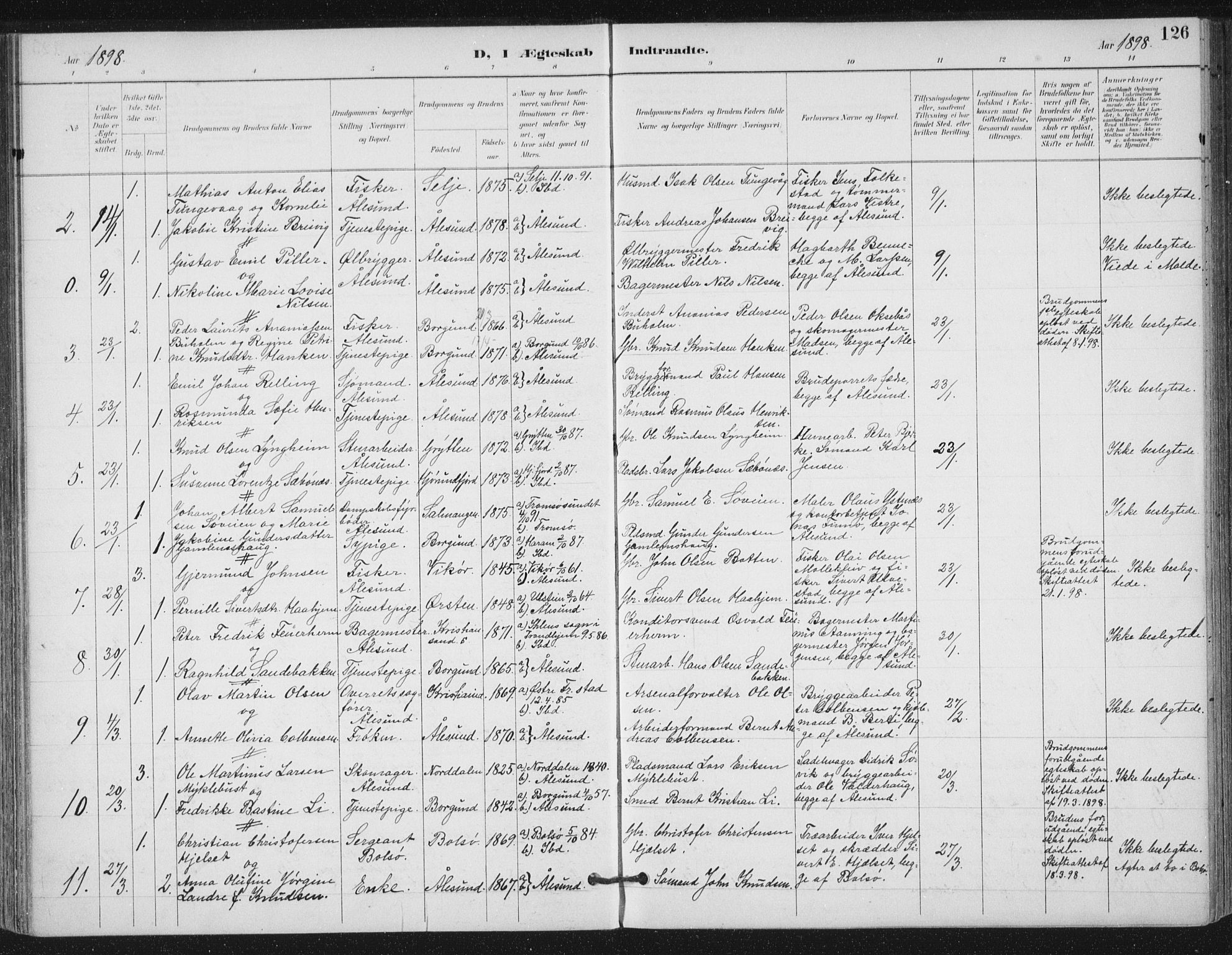 Ministerialprotokoller, klokkerbøker og fødselsregistre - Møre og Romsdal, AV/SAT-A-1454/529/L0457: Parish register (official) no. 529A07, 1894-1903, p. 126