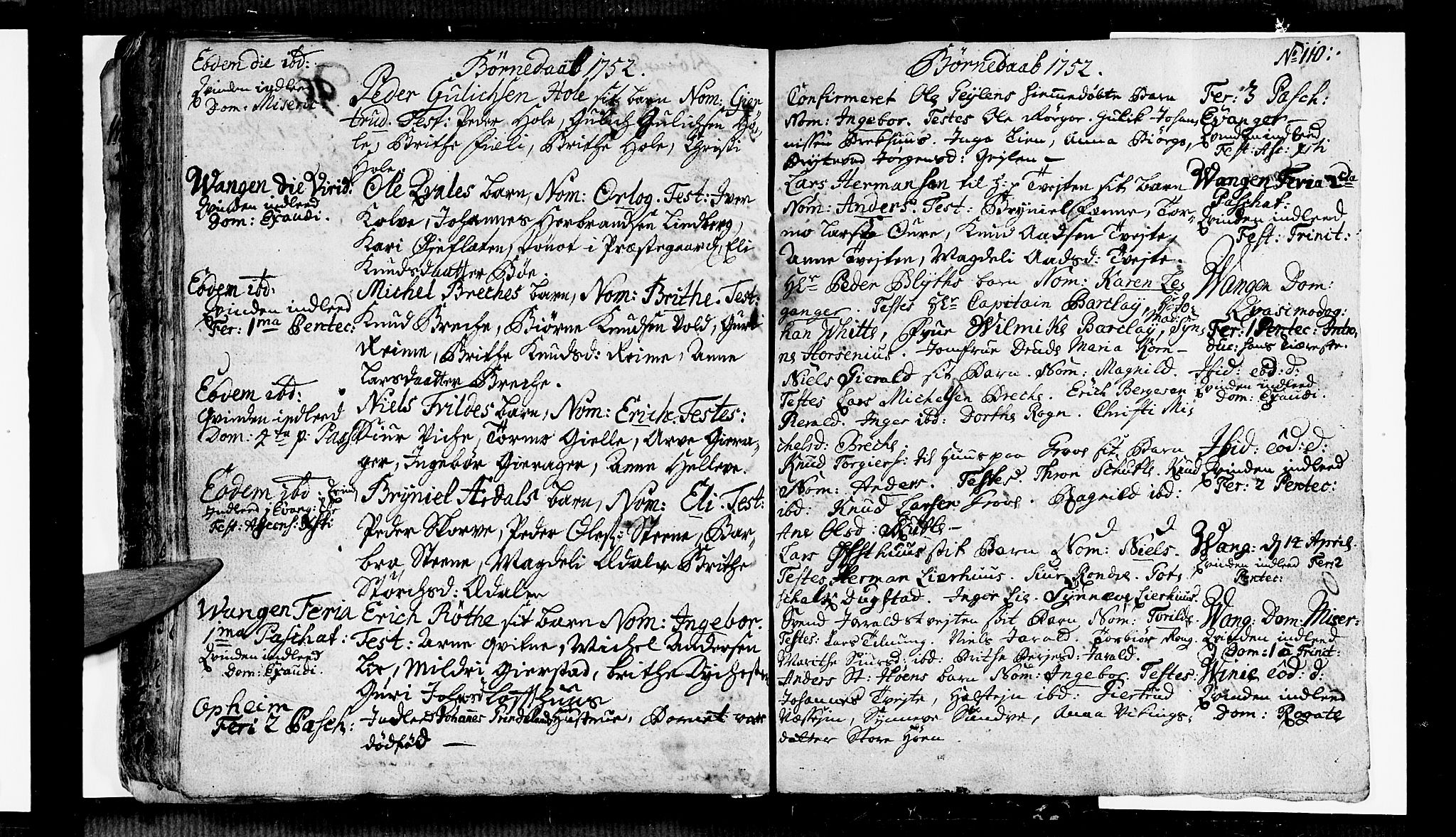 Voss sokneprestembete, AV/SAB-A-79001/H/Haa: Parish register (official) no. A 6, 1744-1752, p. 110