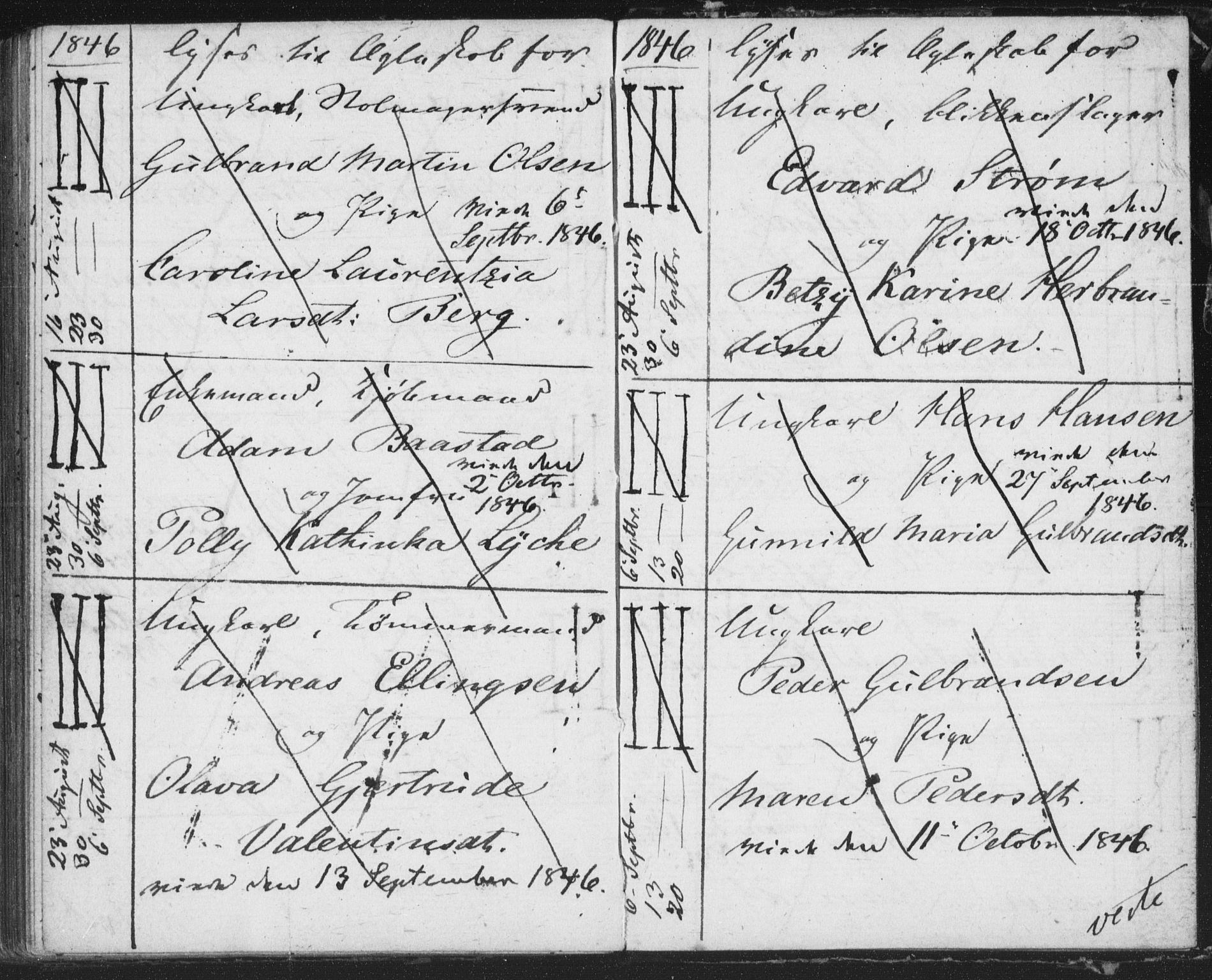 Bragernes kirkebøker, AV/SAKO-A-6/H/Ha/L0002: Banns register no. 2, 1832-1846