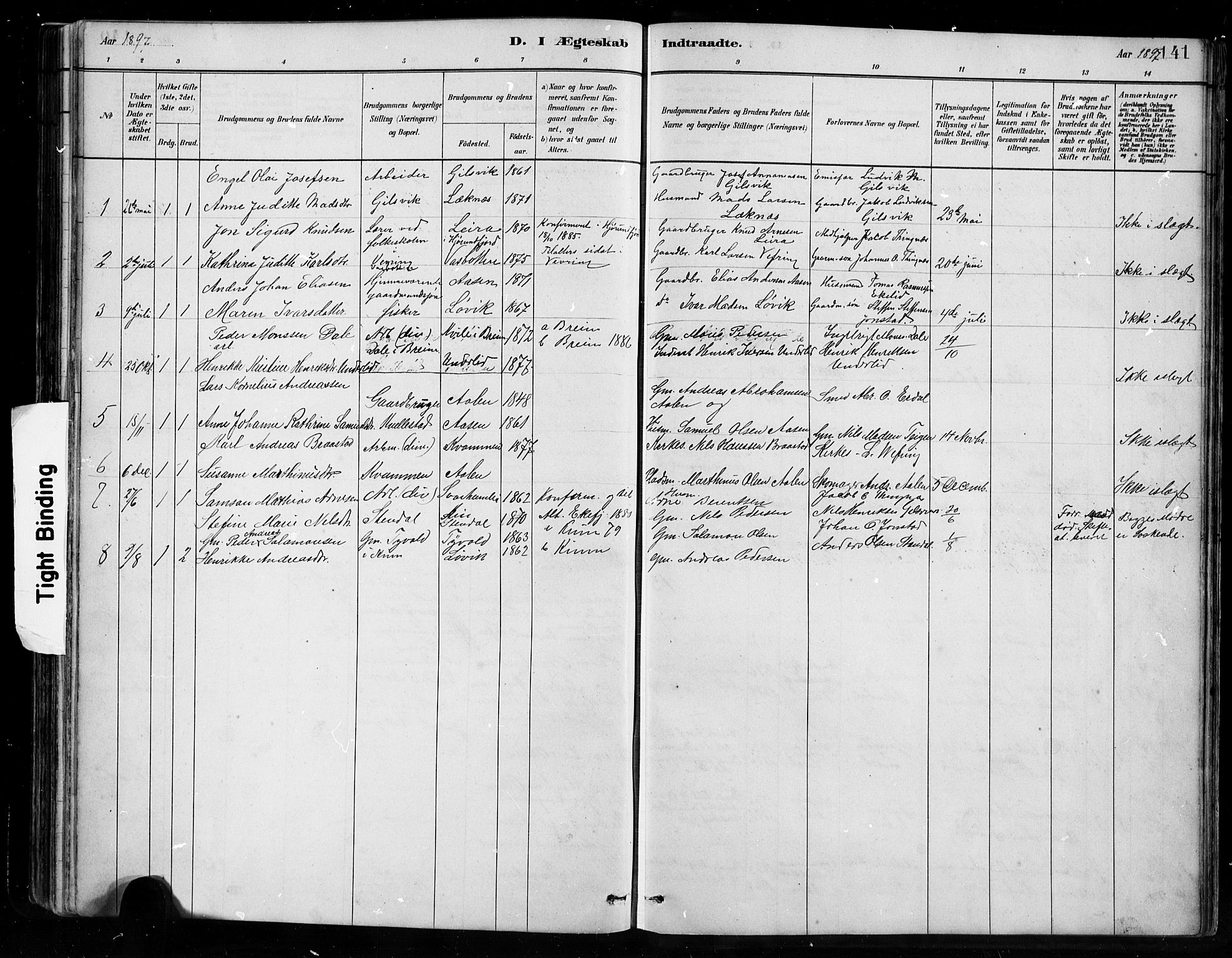 Førde sokneprestembete, SAB/A-79901/H/Hab/Habe/L0001: Parish register (copy) no. E 1, 1881-1920, p. 141