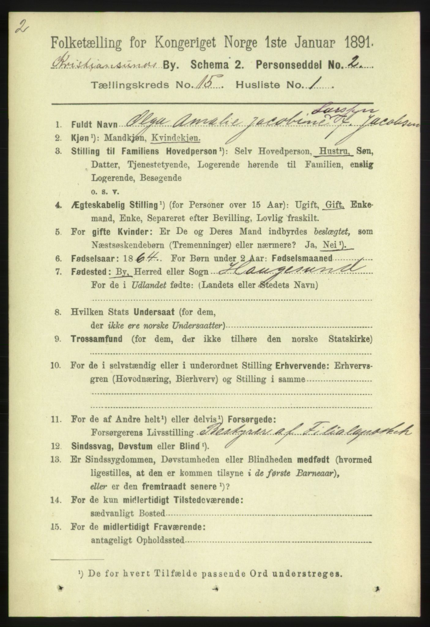 RA, 1891 census for 1503 Kristiansund, 1891, p. 10600