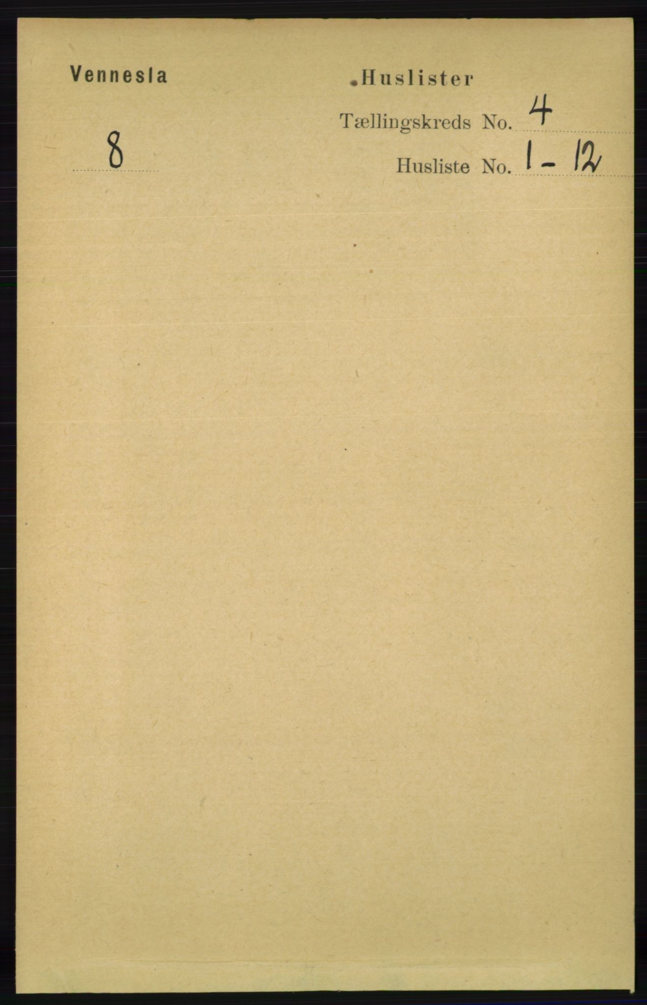RA, 1891 census for 1014 Vennesla, 1891, p. 835