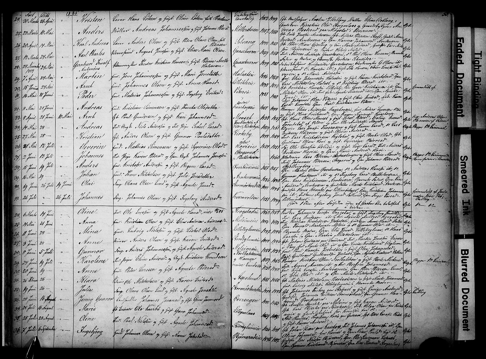 Vang prestekontor, Hedmark, AV/SAH-PREST-008/H/Ha/Hab/L0018: Parish register (copy) no. 18, 1871-1903, p. 53