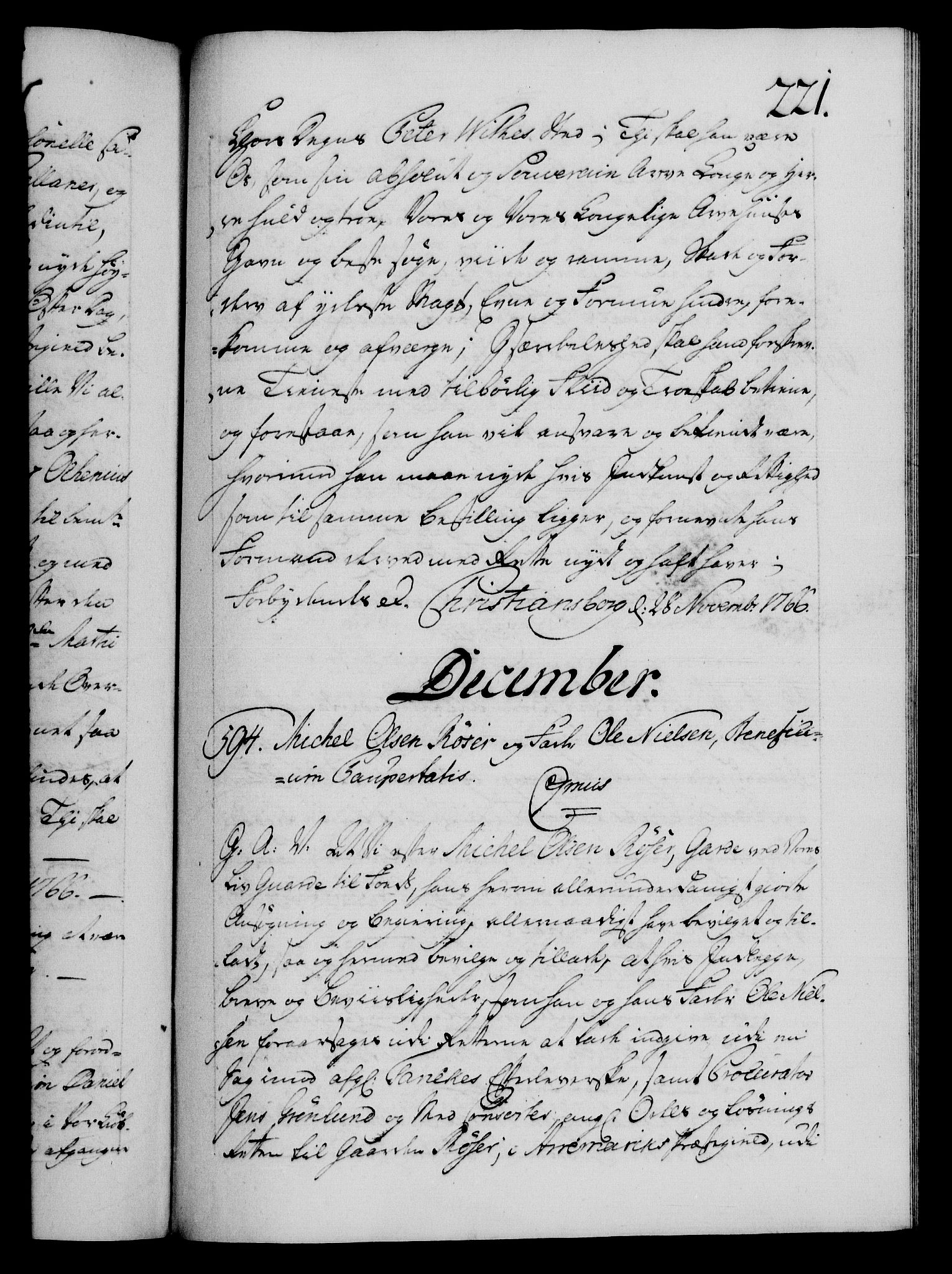 Danske Kanselli 1572-1799, AV/RA-EA-3023/F/Fc/Fca/Fcaa/L0043: Norske registre, 1766-1768, p. 221a