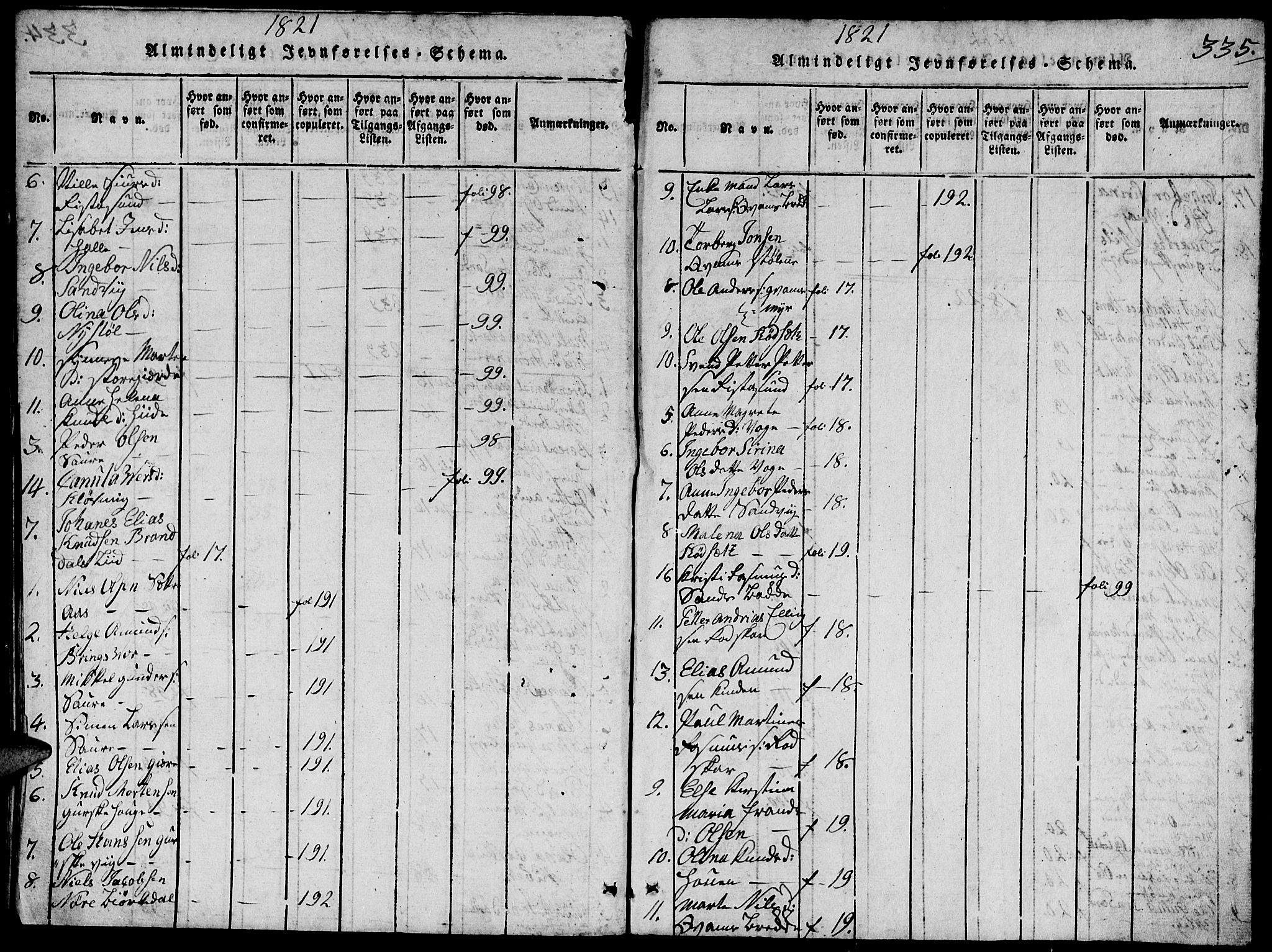 Ministerialprotokoller, klokkerbøker og fødselsregistre - Møre og Romsdal, SAT/A-1454/503/L0046: Parish register (copy) no. 503C01, 1816-1842, p. 335
