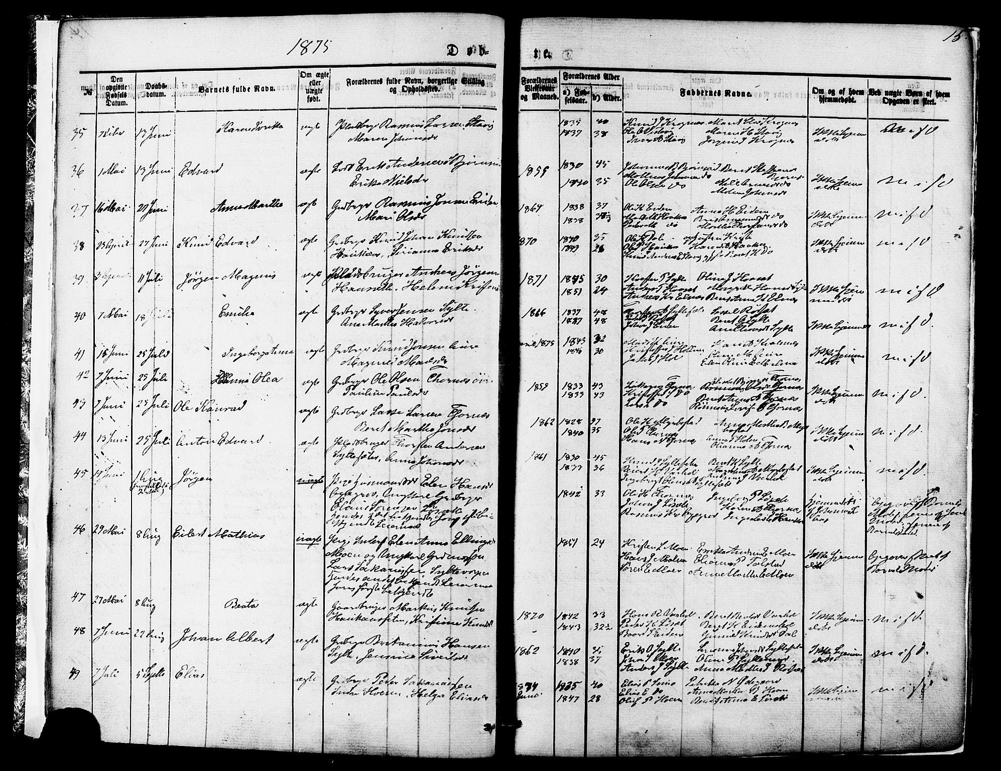Ministerialprotokoller, klokkerbøker og fødselsregistre - Møre og Romsdal, SAT/A-1454/565/L0749: Parish register (official) no. 565A03, 1871-1886, p. 15