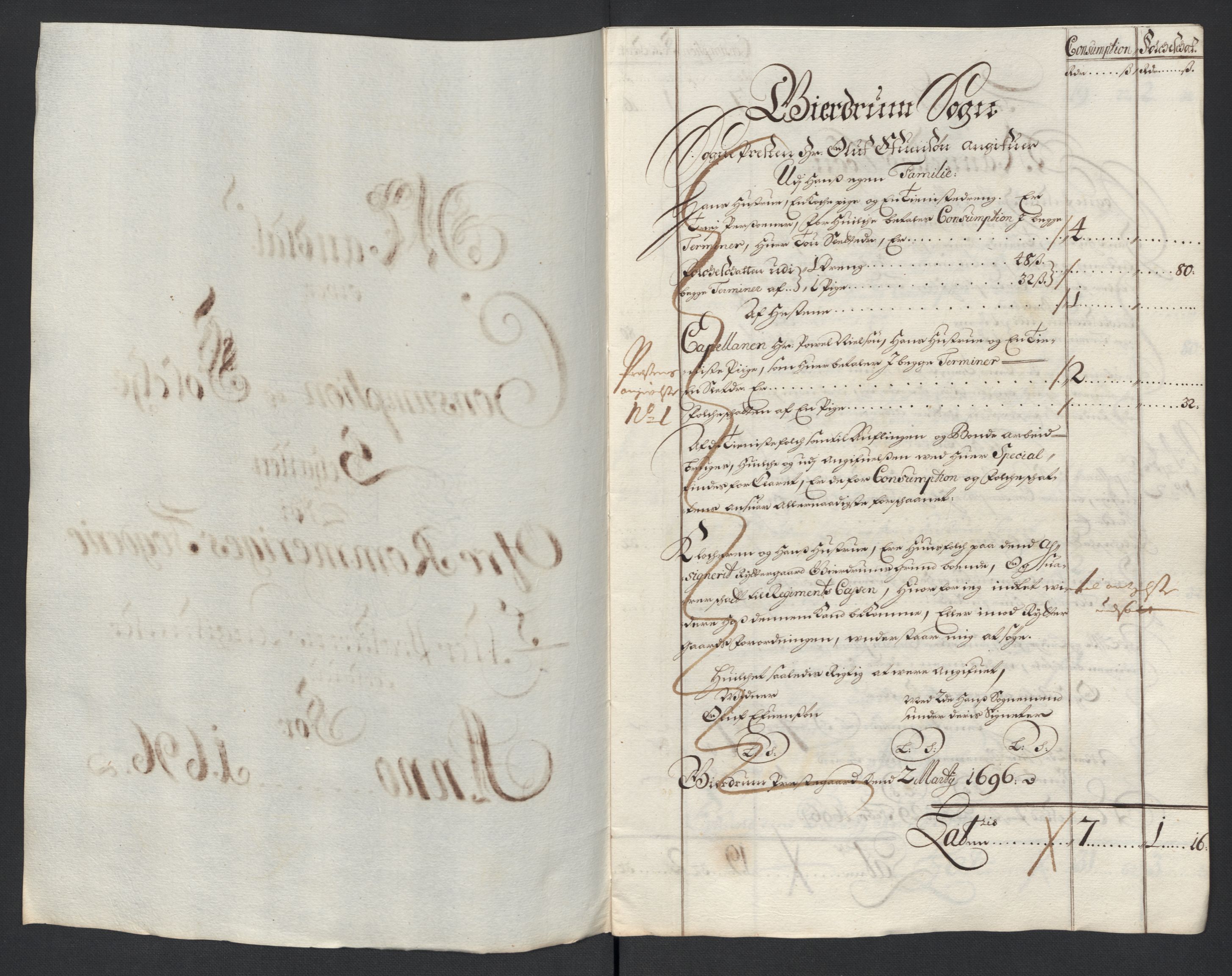 Rentekammeret inntil 1814, Reviderte regnskaper, Fogderegnskap, AV/RA-EA-4092/R12/L0708: Fogderegnskap Øvre Romerike, 1696, p. 236