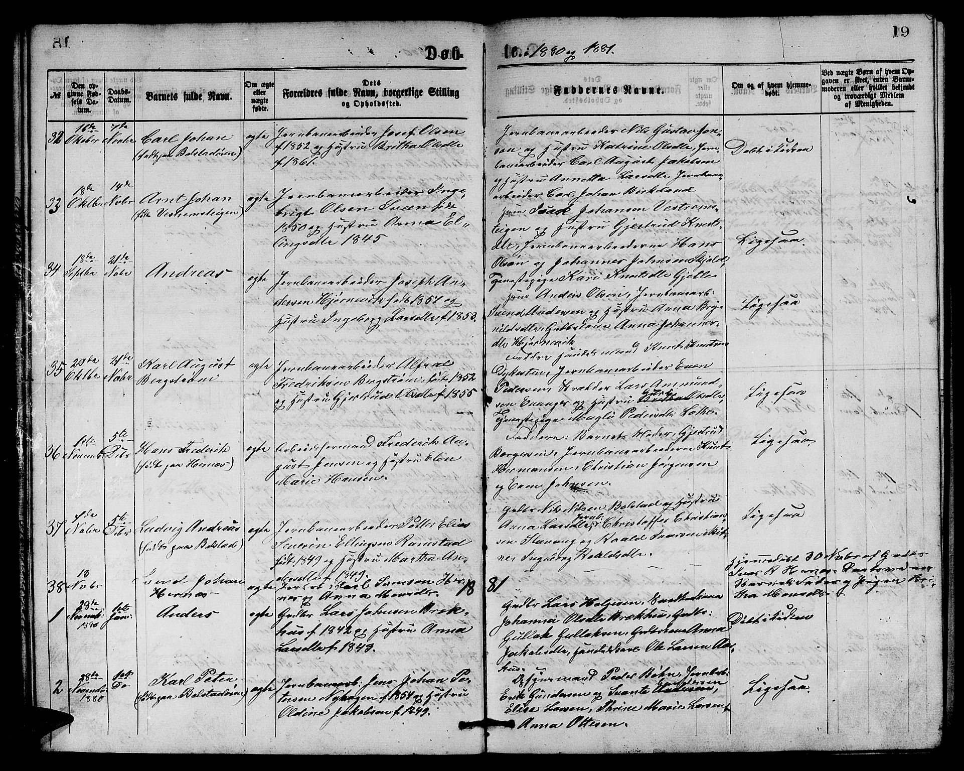 Evanger sokneprestembete, SAB/A-99924: Parish register (copy) no. A 3, 1875-1887, p. 19
