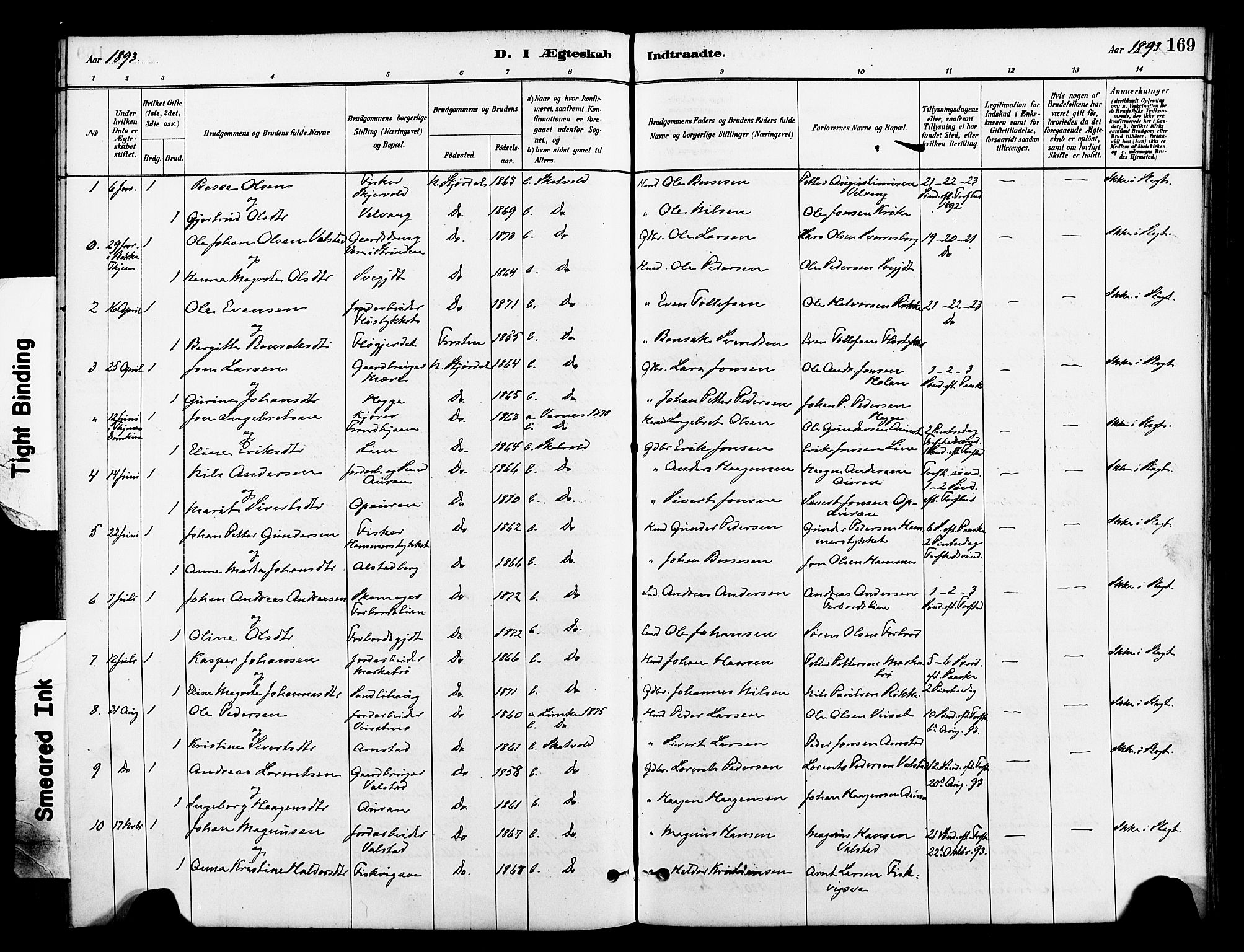 Ministerialprotokoller, klokkerbøker og fødselsregistre - Nord-Trøndelag, SAT/A-1458/712/L0100: Parish register (official) no. 712A01, 1880-1900, p. 169