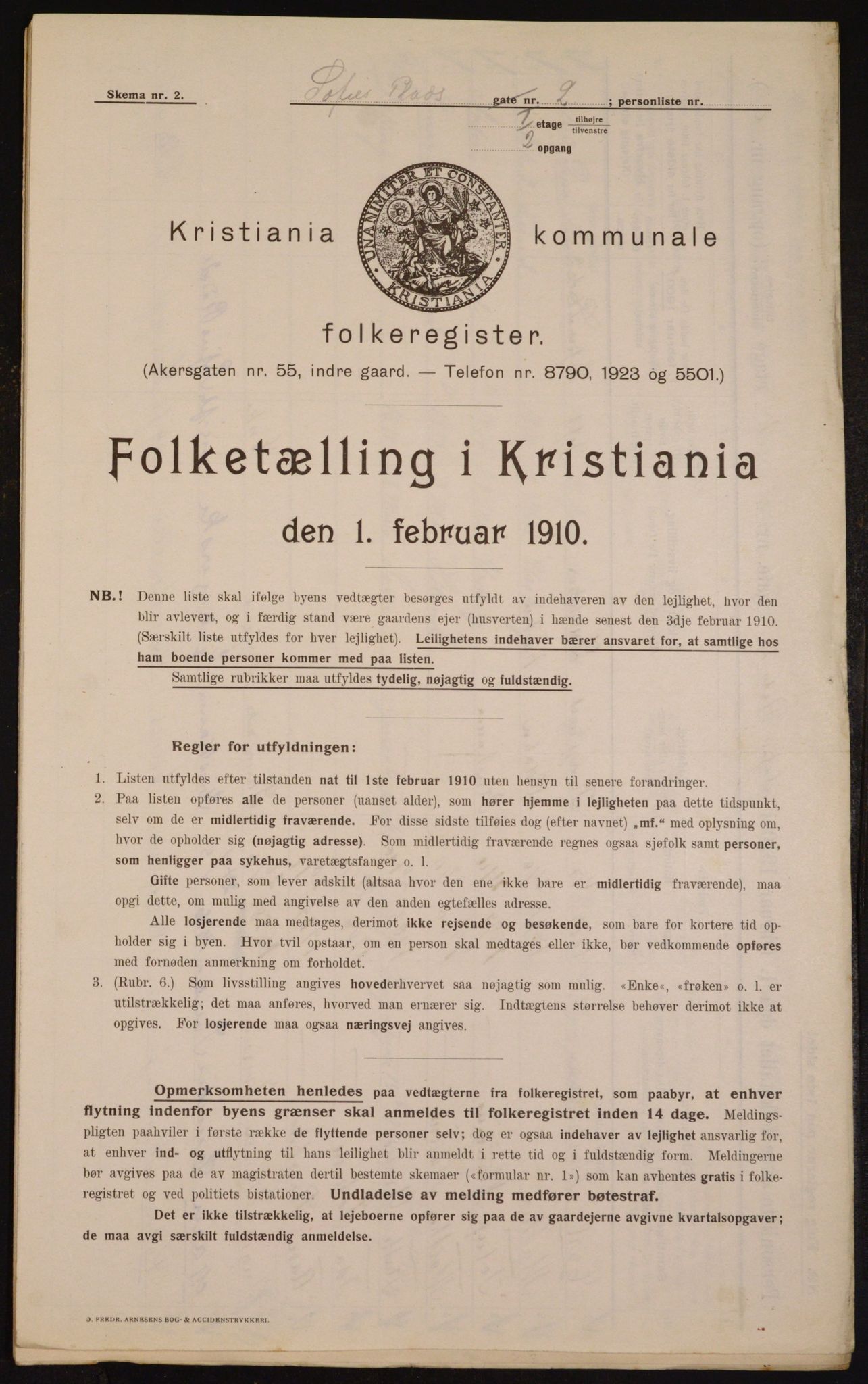 OBA, Municipal Census 1910 for Kristiania, 1910, p. 94696