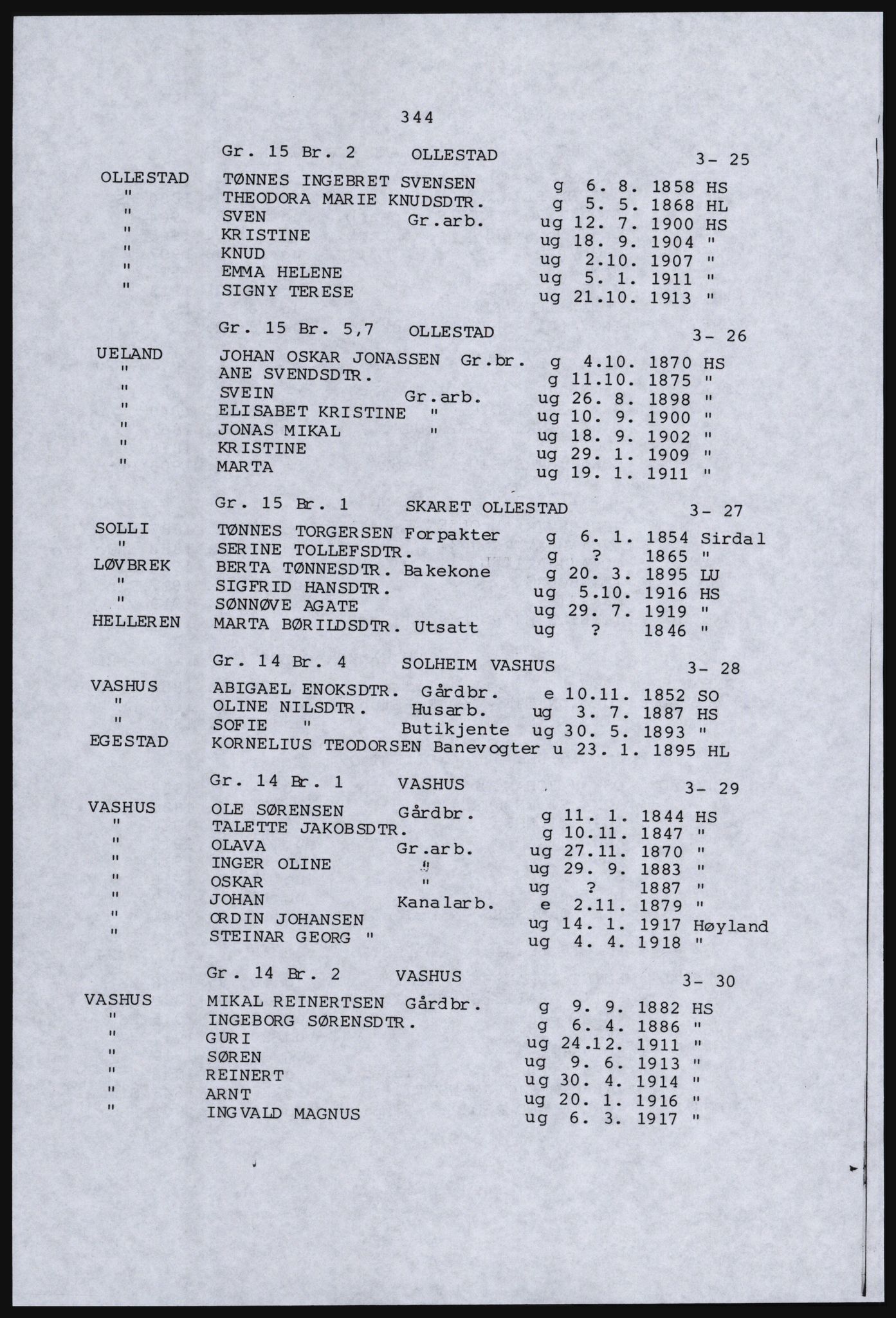 SAST, Copy of 1920 census for Dalane, 1920, p. 808