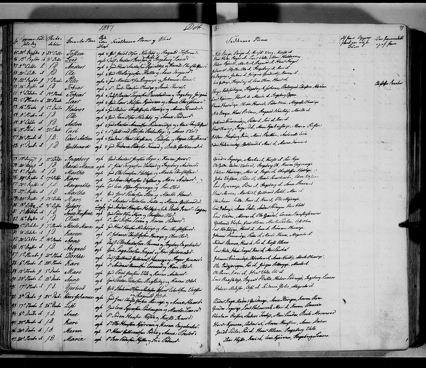 Jevnaker prestekontor, AV/SAH-PREST-116/H/Ha/Haa/L0006: Parish register (official) no. 6, 1837-1857, p. 39