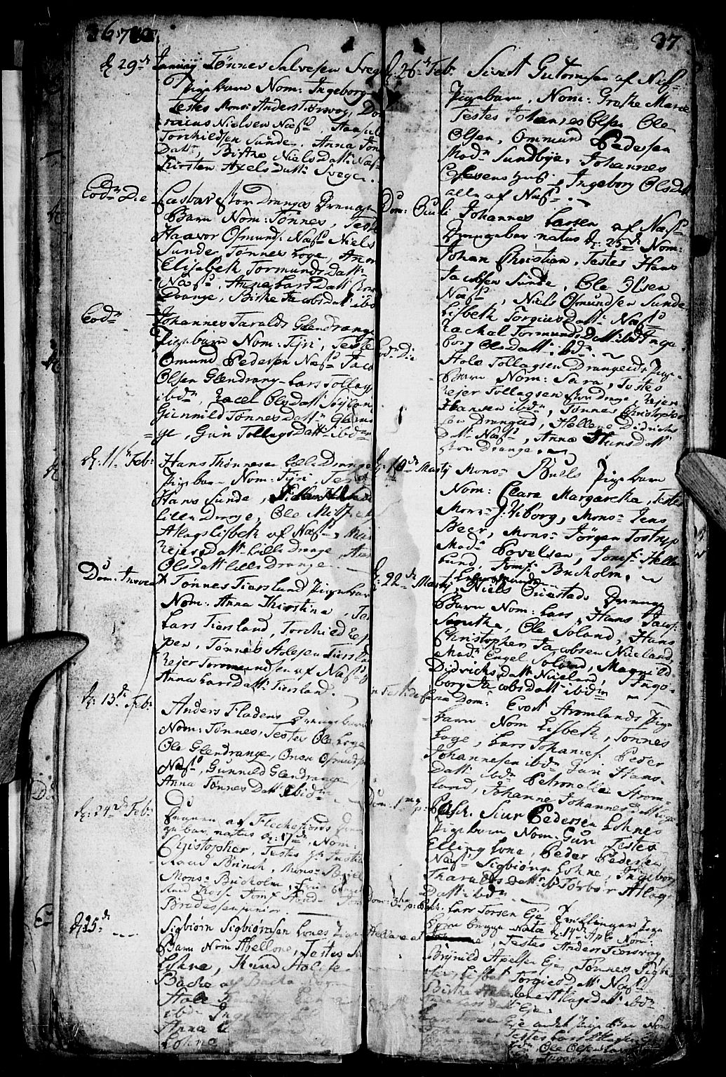 Flekkefjord sokneprestkontor, SAK/1111-0012/F/Fa/Fac/L0001: Parish register (official) no. A 1, 1773-1806, p. 36-37