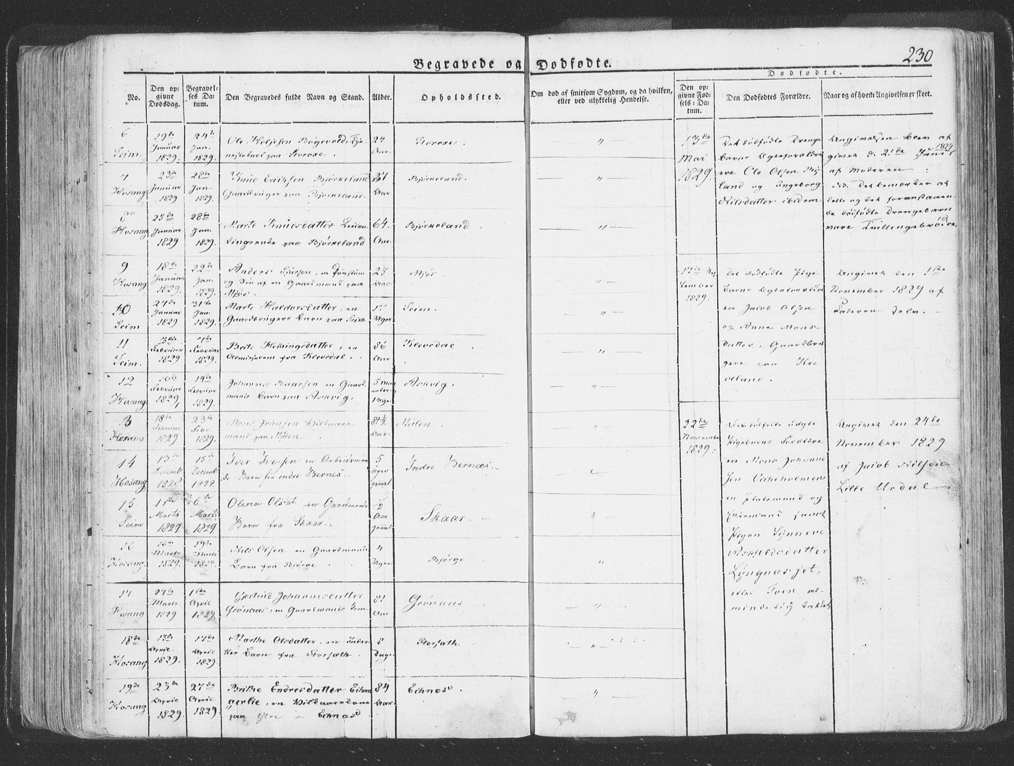 Hosanger sokneprestembete, SAB/A-75801/H/Haa: Parish register (official) no. A 6, 1824-1835, p. 230