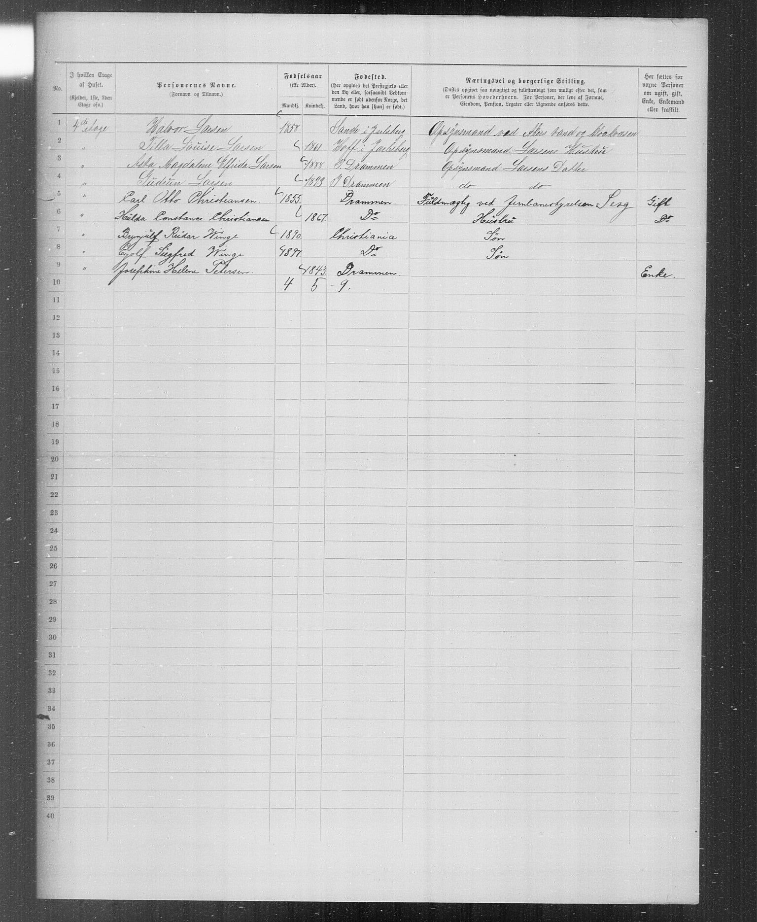 OBA, Municipal Census 1899 for Kristiania, 1899, p. 4887