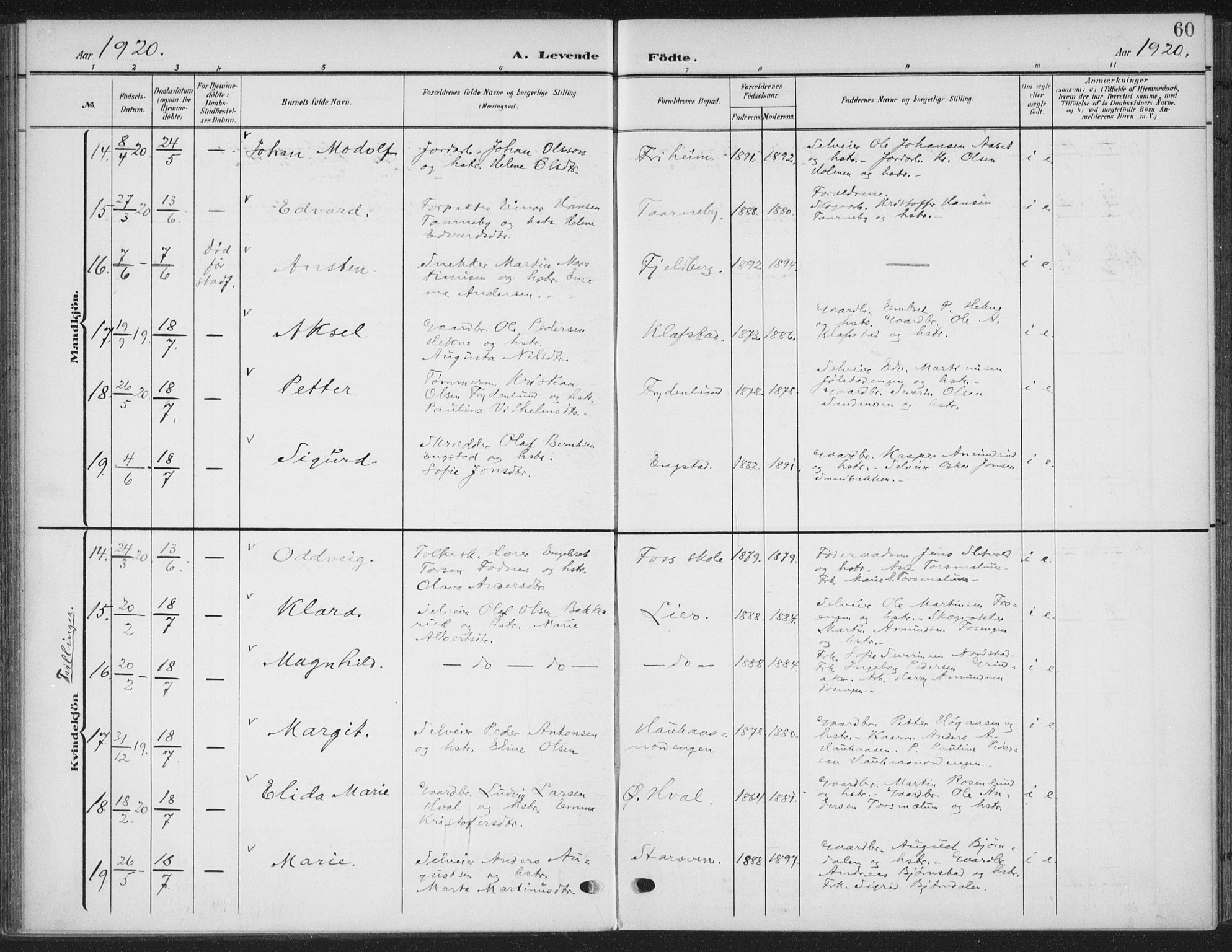 Romedal prestekontor, AV/SAH-PREST-004/K/L0009: Parish register (official) no. 9, 1906-1929, p. 60