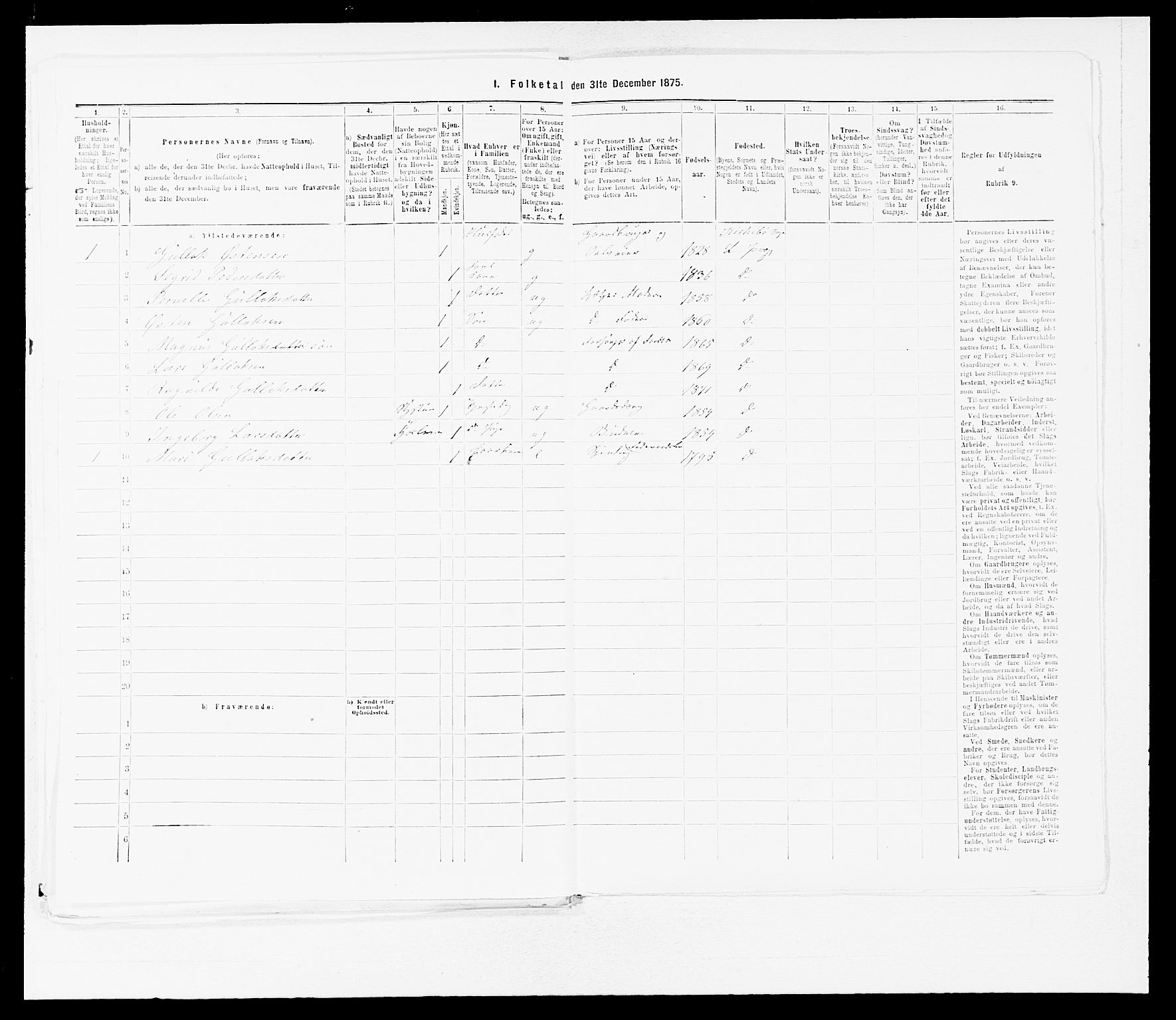 SAB, 1875 census for 1415P Lavik, 1875, p. 750