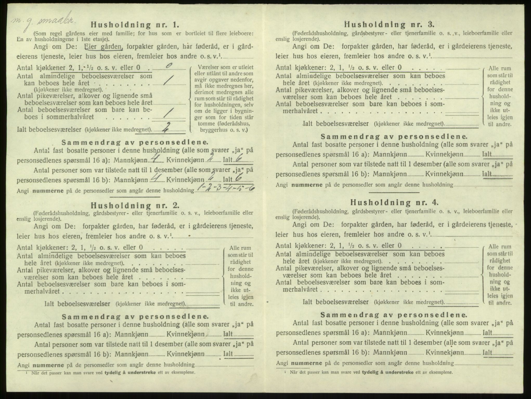 SAB, 1920 census for Gulen, 1920, p. 77