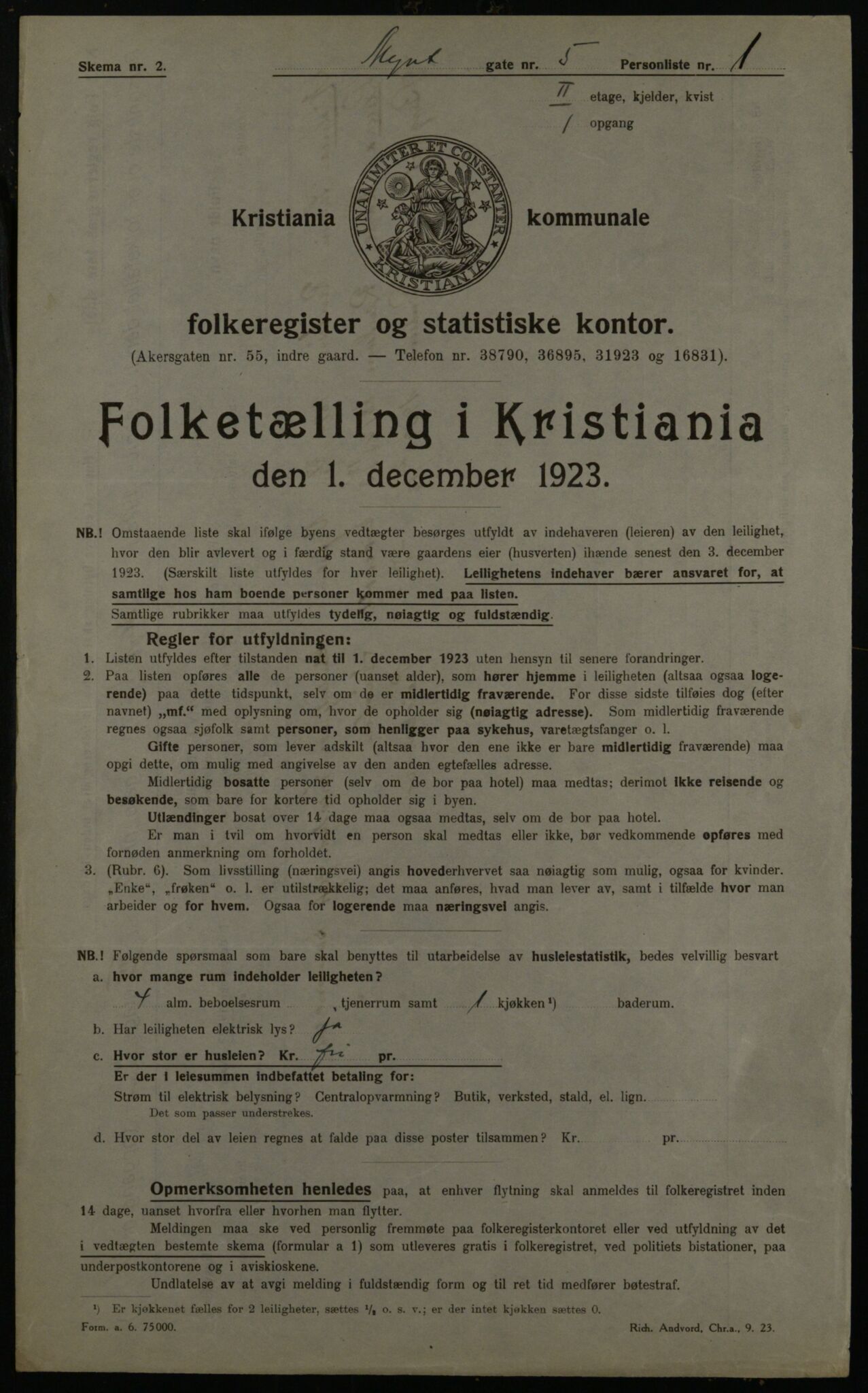 OBA, Municipal Census 1923 for Kristiania, 1923, p. 75373