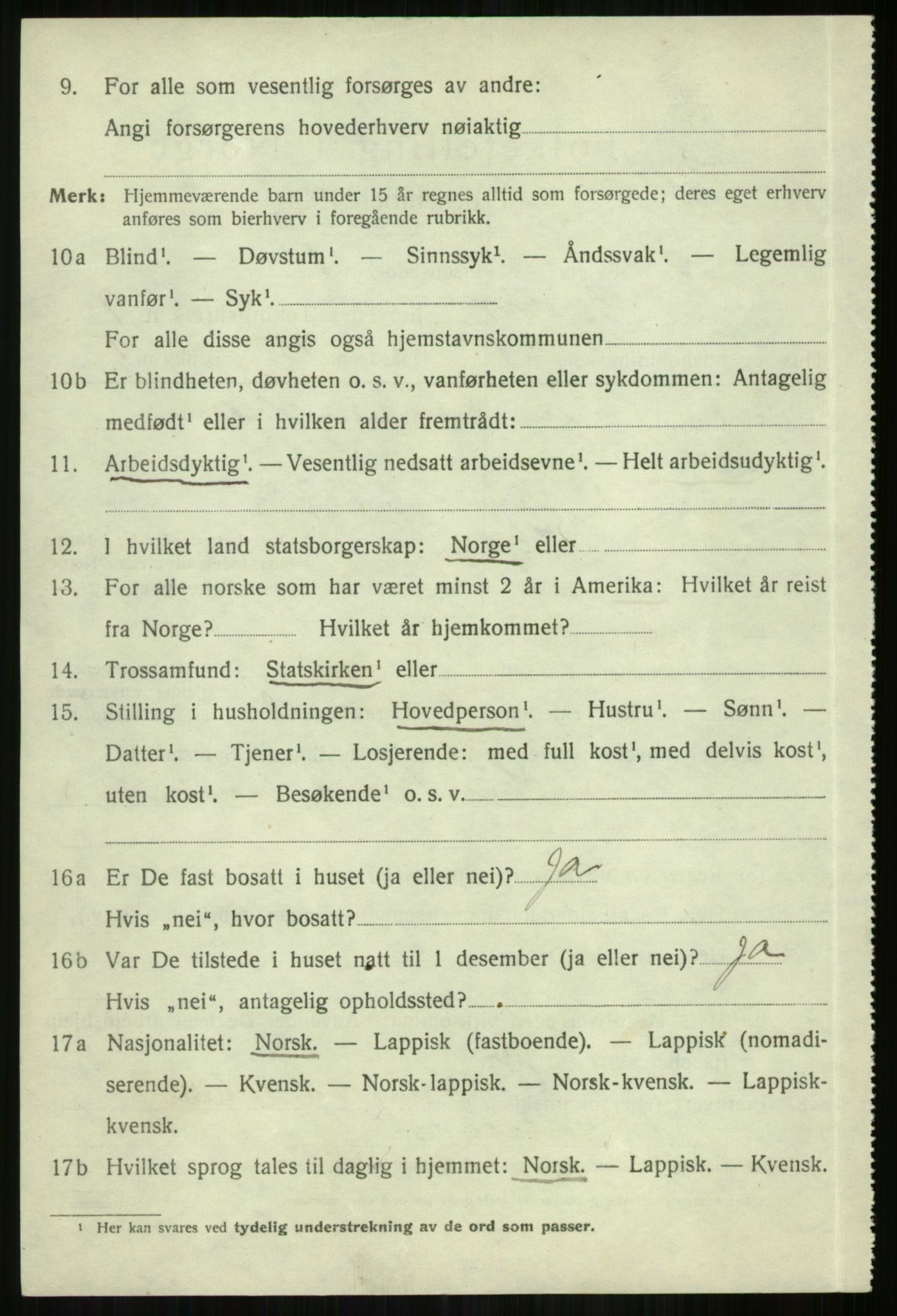 SATØ, 1920 census for Skjervøy, 1920, p. 5110