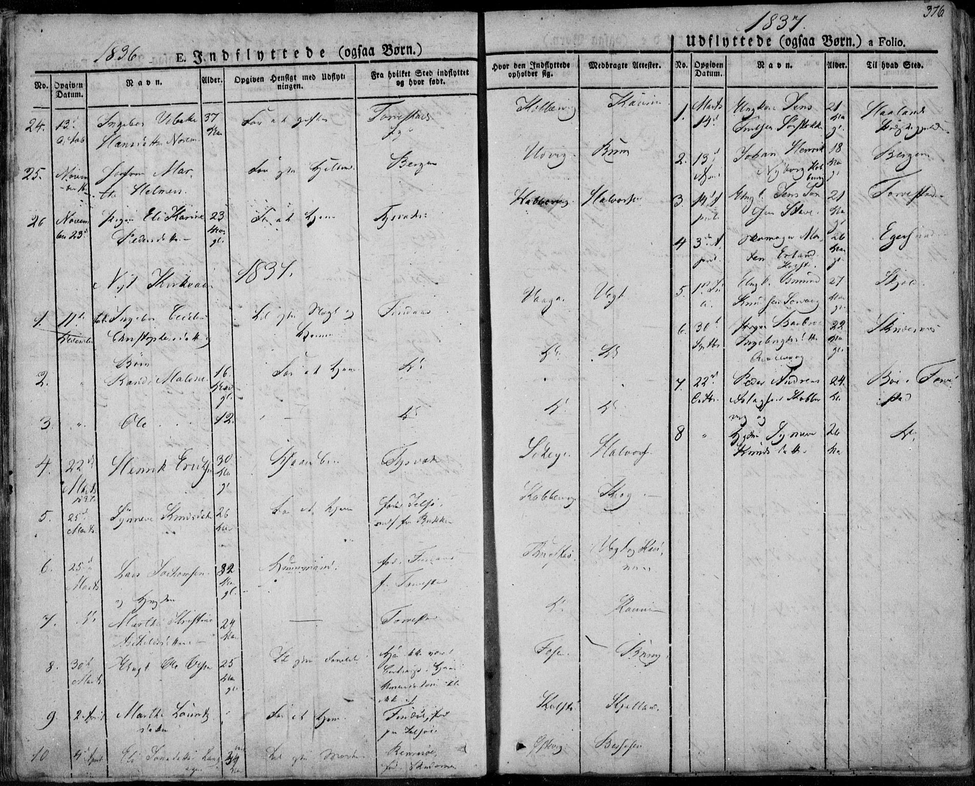Avaldsnes sokneprestkontor, SAST/A -101851/H/Ha/Haa/L0005: Parish register (official) no. A 5.2, 1825-1841, p. 376
