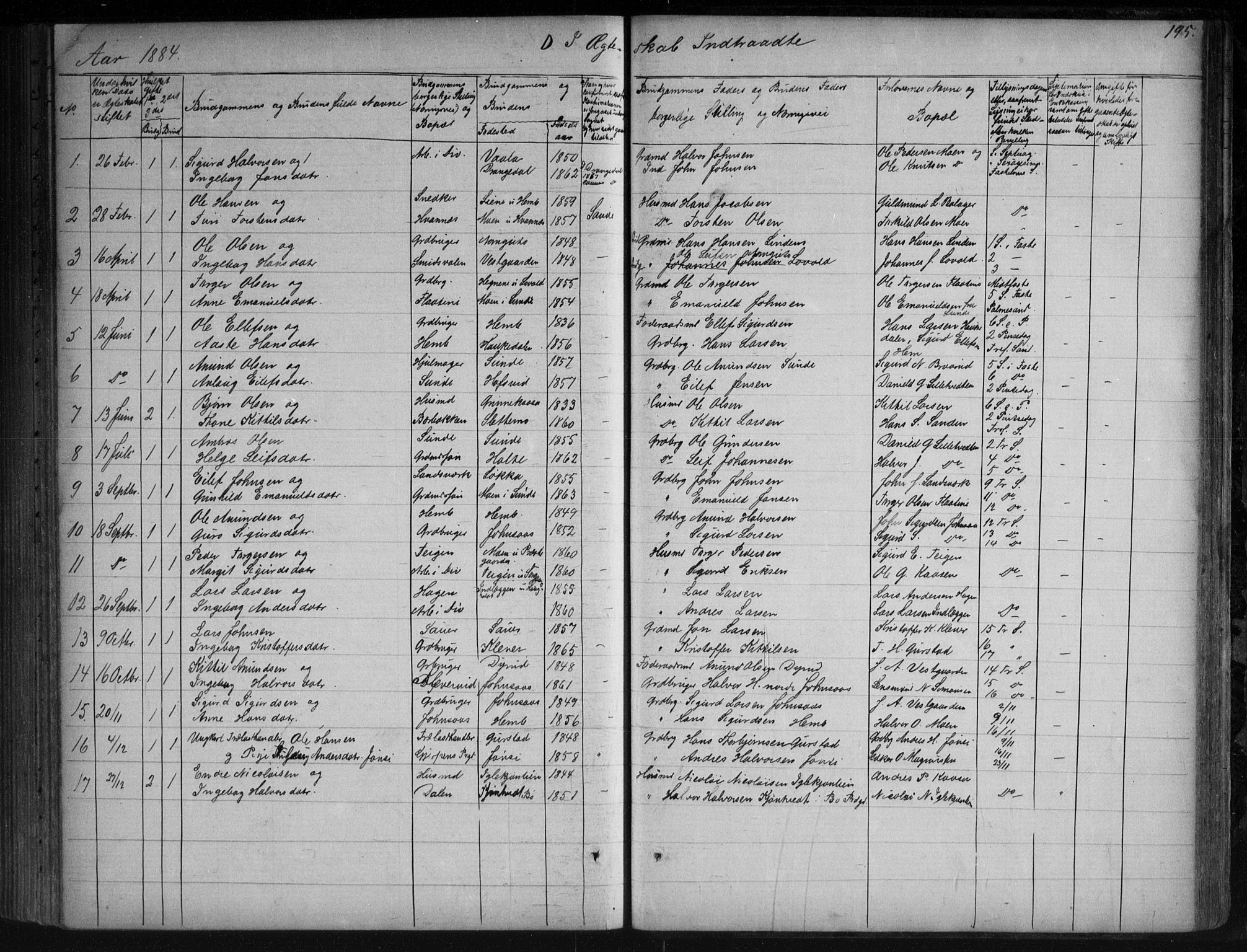 Sauherad kirkebøker, AV/SAKO-A-298/G/Ga/L0003: Parish register (copy) no. I 3, 1866-1905, p. 195
