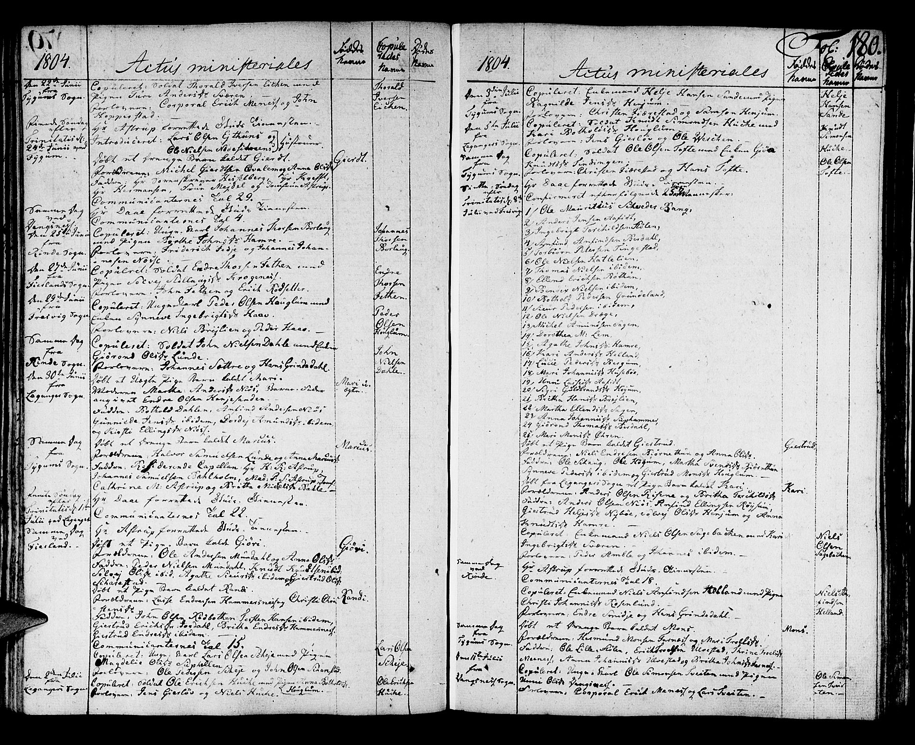 Leikanger sokneprestembete, AV/SAB-A-81001/H/Haa/Haaa/L0005: Parish register (official) no. A 5, 1792-1809, p. 180