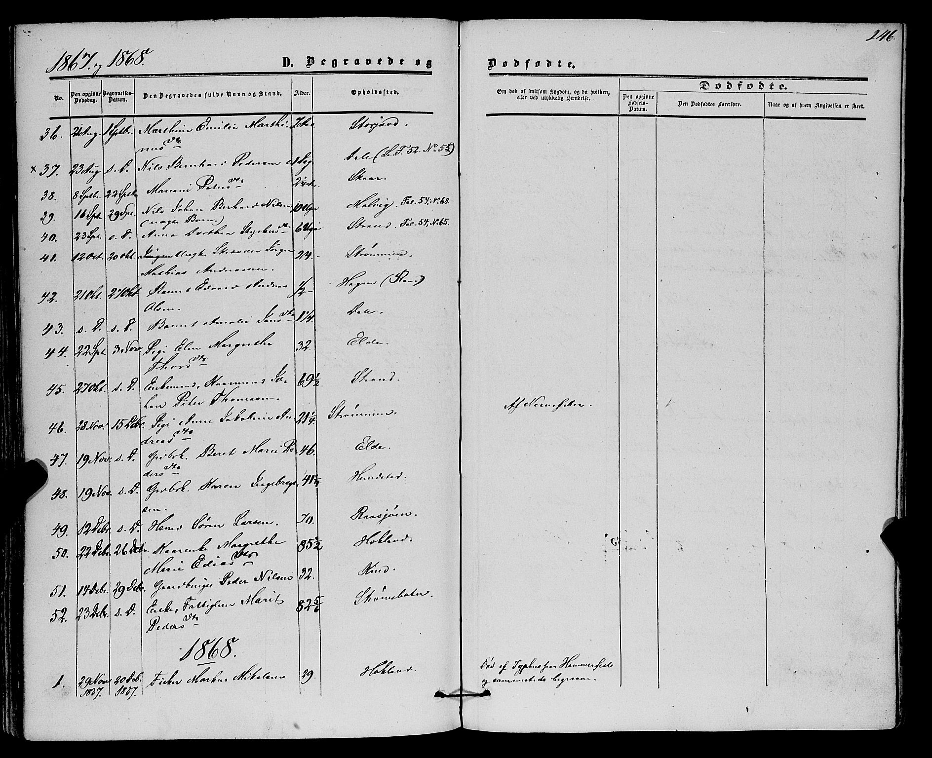 Kvæfjord sokneprestkontor, SATØ/S-1323/G/Ga/Gaa/L0004kirke: Parish register (official) no. 4, 1857-1877, p. 246